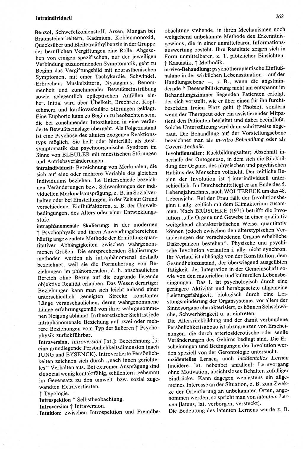 Wörterbuch der Psychologie [Deutsche Demokratische Republik (DDR)] 1976, Seite 262 (Wb. Psych. DDR 1976, S. 262)