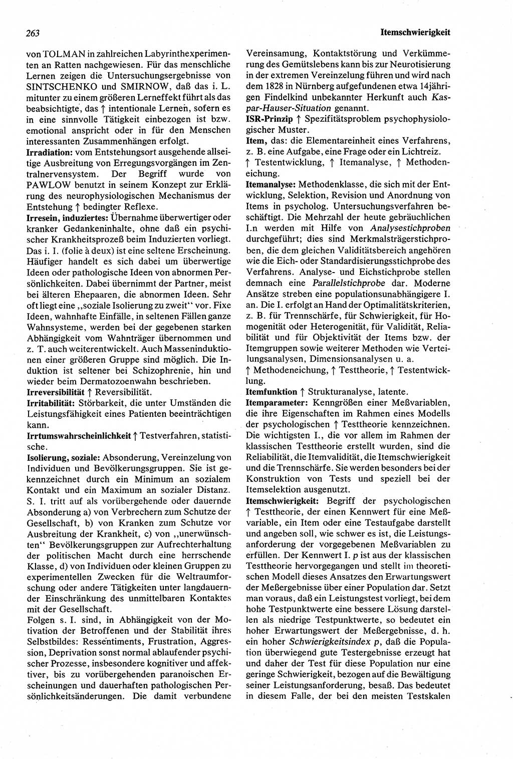 Wörterbuch der Psychologie [Deutsche Demokratische Republik (DDR)] 1976, Seite 263 (Wb. Psych. DDR 1976, S. 263)