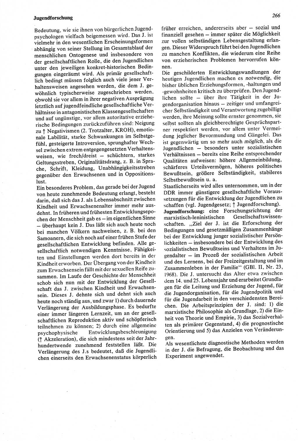 Wörterbuch der Psychologie [Deutsche Demokratische Republik (DDR)] 1976, Seite 266 (Wb. Psych. DDR 1976, S. 266)