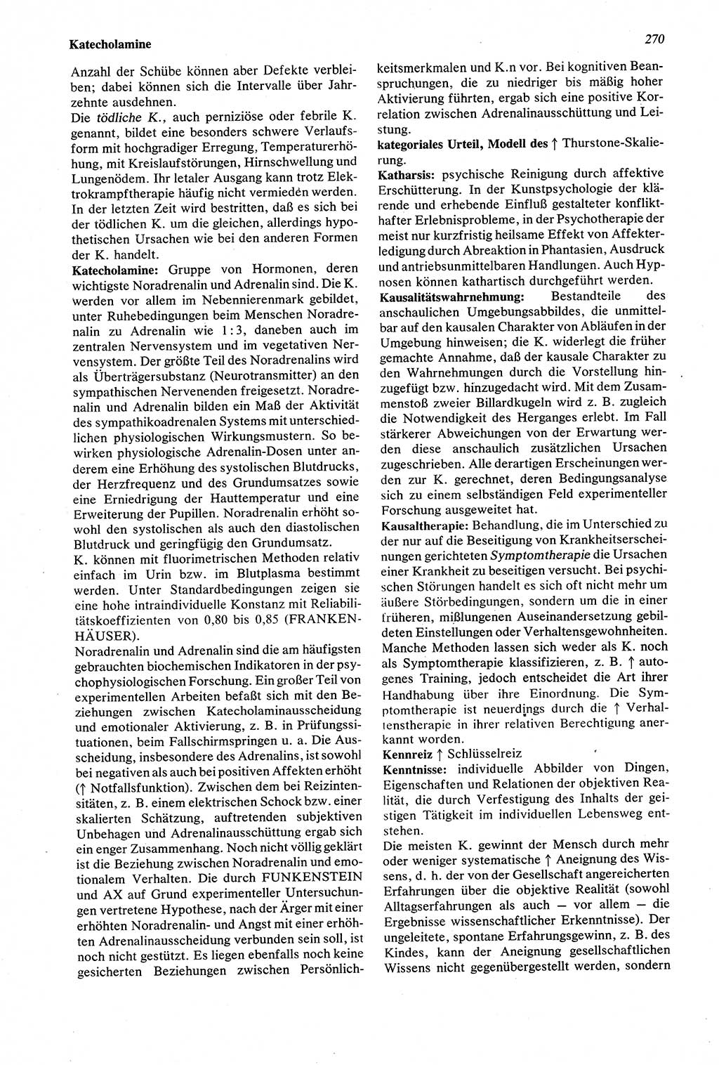 Wörterbuch der Psychologie [Deutsche Demokratische Republik (DDR)] 1976, Seite 270 (Wb. Psych. DDR 1976, S. 270)