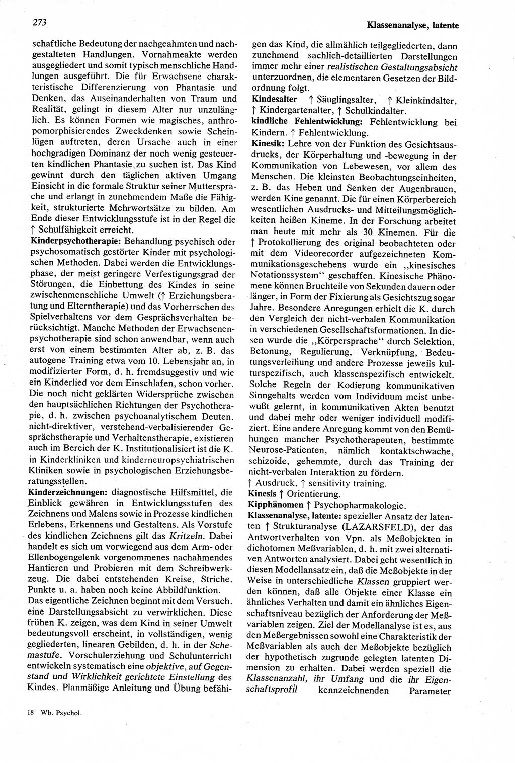 Wörterbuch der Psychologie [Deutsche Demokratische Republik (DDR)] 1976, Seite 273 (Wb. Psych. DDR 1976, S. 273)