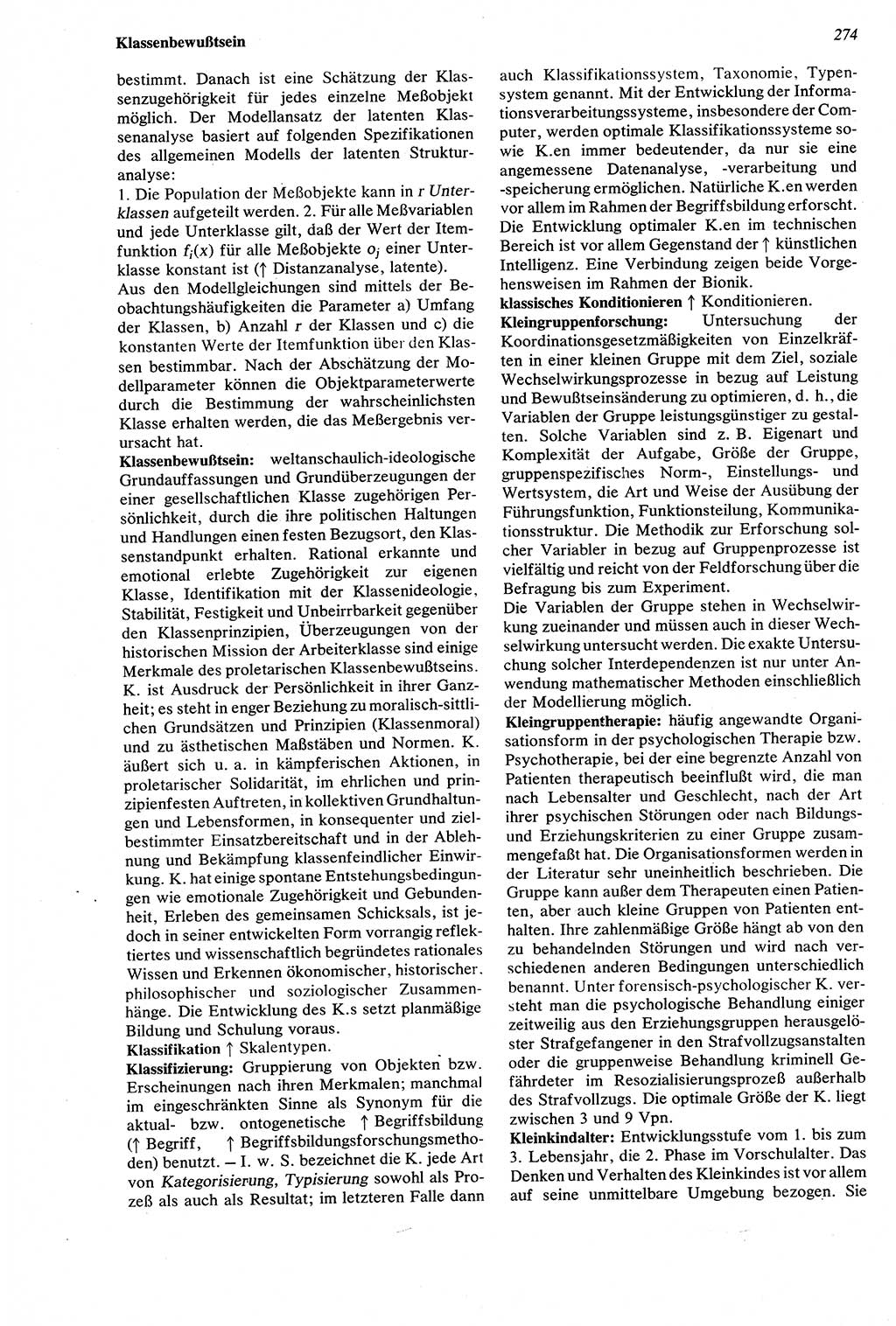 Wörterbuch der Psychologie [Deutsche Demokratische Republik (DDR)] 1976, Seite 274 (Wb. Psych. DDR 1976, S. 274)