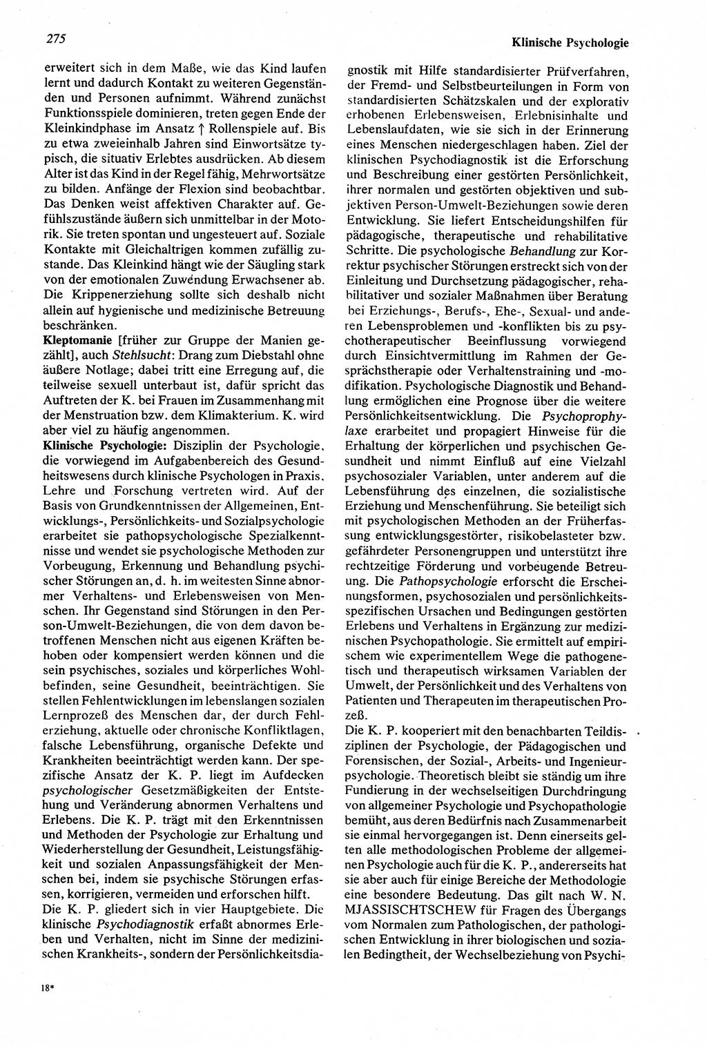 Wörterbuch der Psychologie [Deutsche Demokratische Republik (DDR)] 1976, Seite 275 (Wb. Psych. DDR 1976, S. 275)