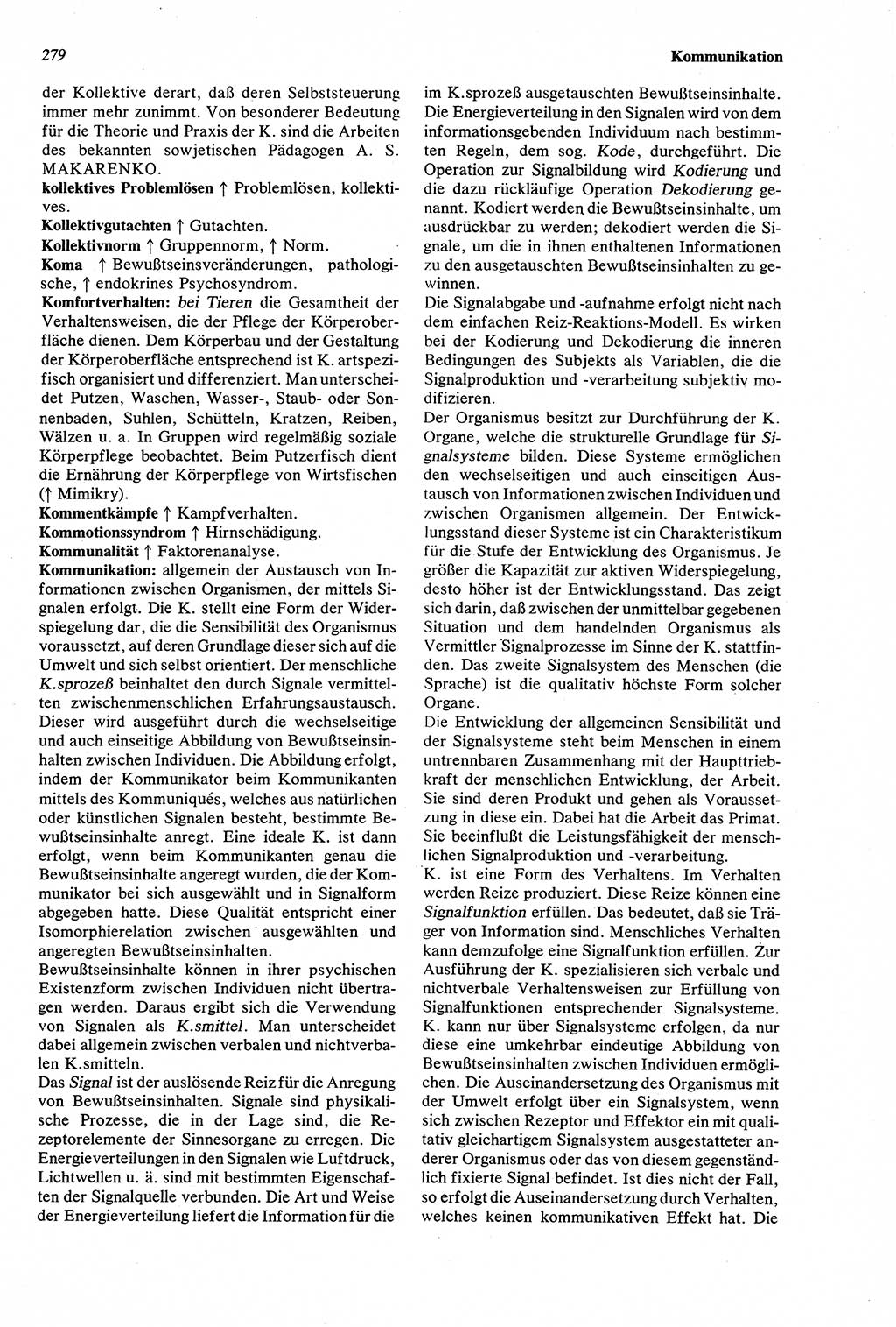 Wörterbuch der Psychologie [Deutsche Demokratische Republik (DDR)] 1976, Seite 279 (Wb. Psych. DDR 1976, S. 279)
