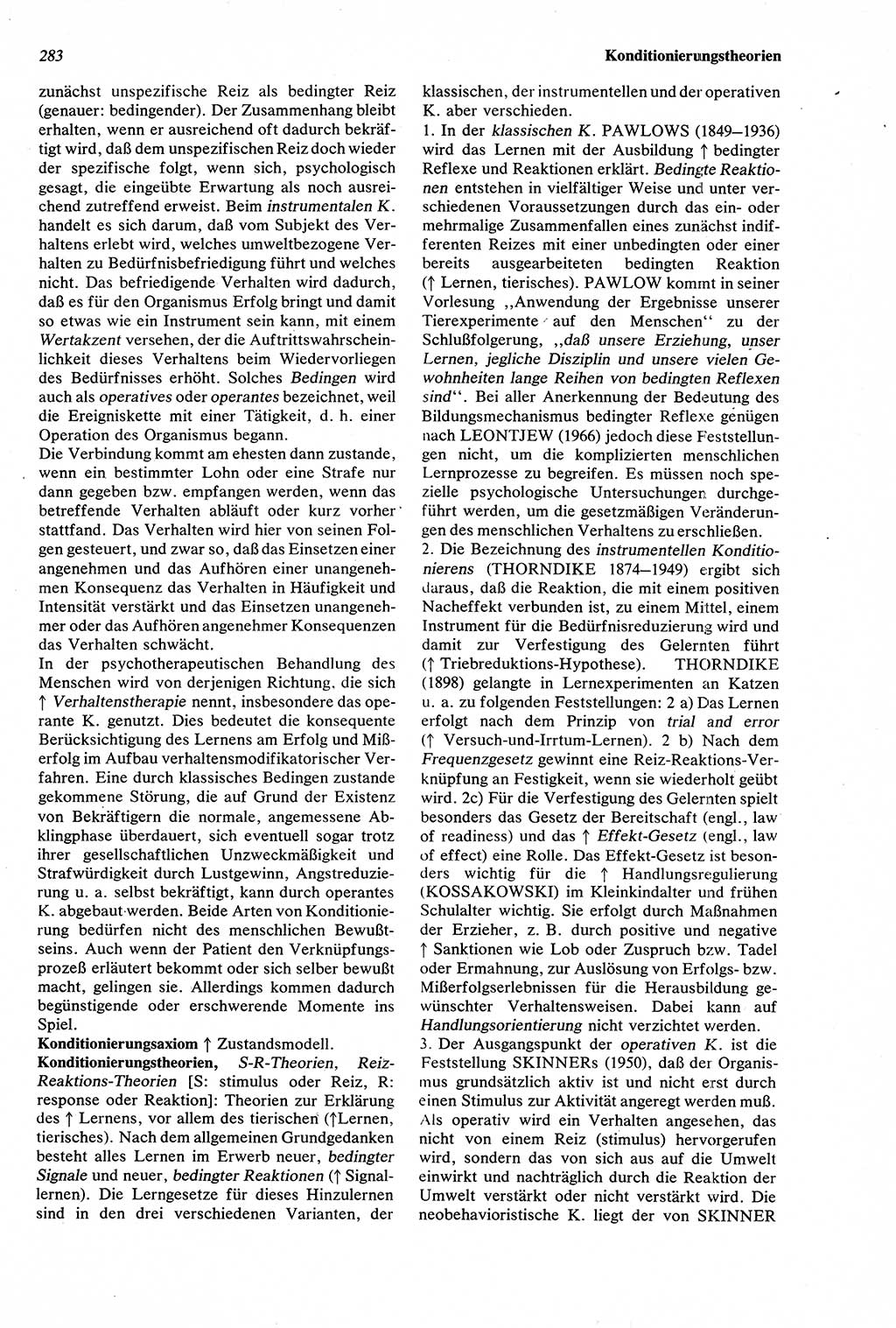 Wörterbuch der Psychologie [Deutsche Demokratische Republik (DDR)] 1976, Seite 283 (Wb. Psych. DDR 1976, S. 283)