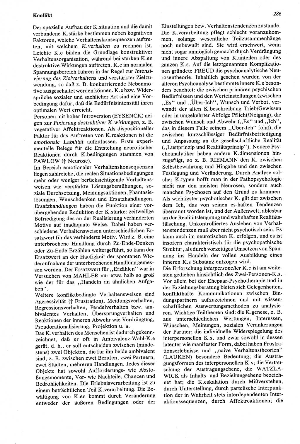 Wörterbuch der Psychologie [Deutsche Demokratische Republik (DDR)] 1976, Seite 286 (Wb. Psych. DDR 1976, S. 286)