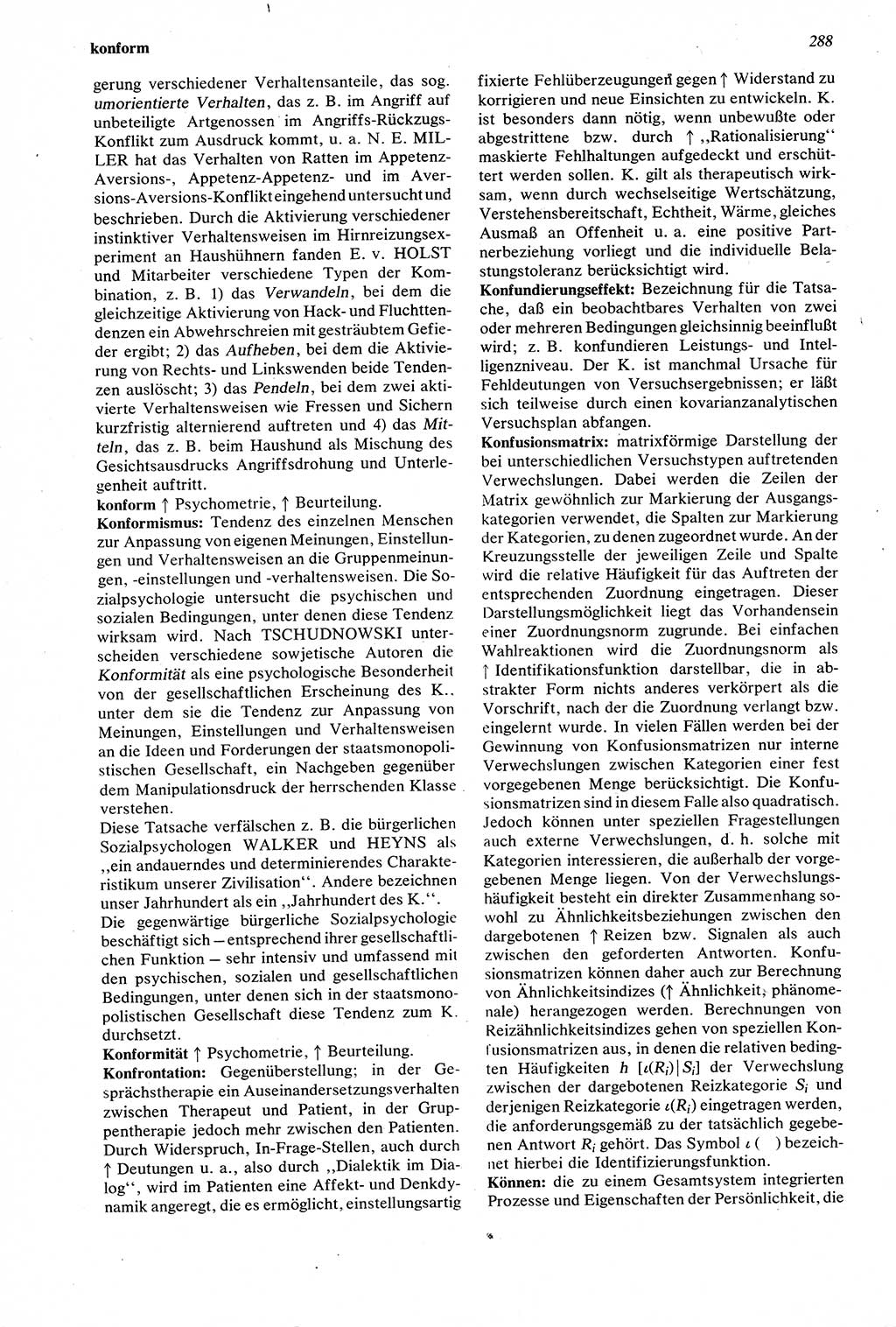 Wörterbuch der Psychologie [Deutsche Demokratische Republik (DDR)] 1976, Seite 288 (Wb. Psych. DDR 1976, S. 288)