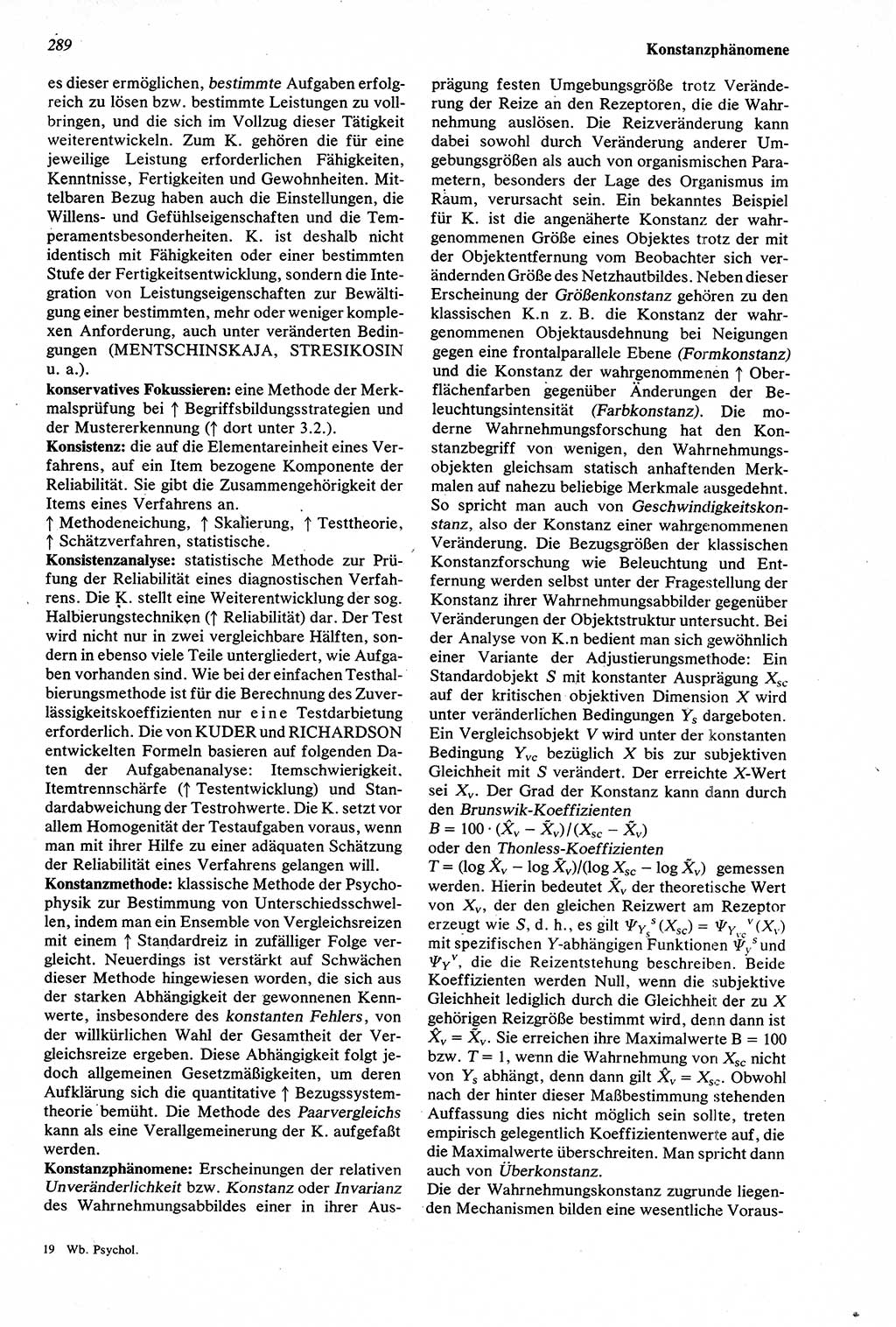 Wörterbuch der Psychologie [Deutsche Demokratische Republik (DDR)] 1976, Seite 289 (Wb. Psych. DDR 1976, S. 289)