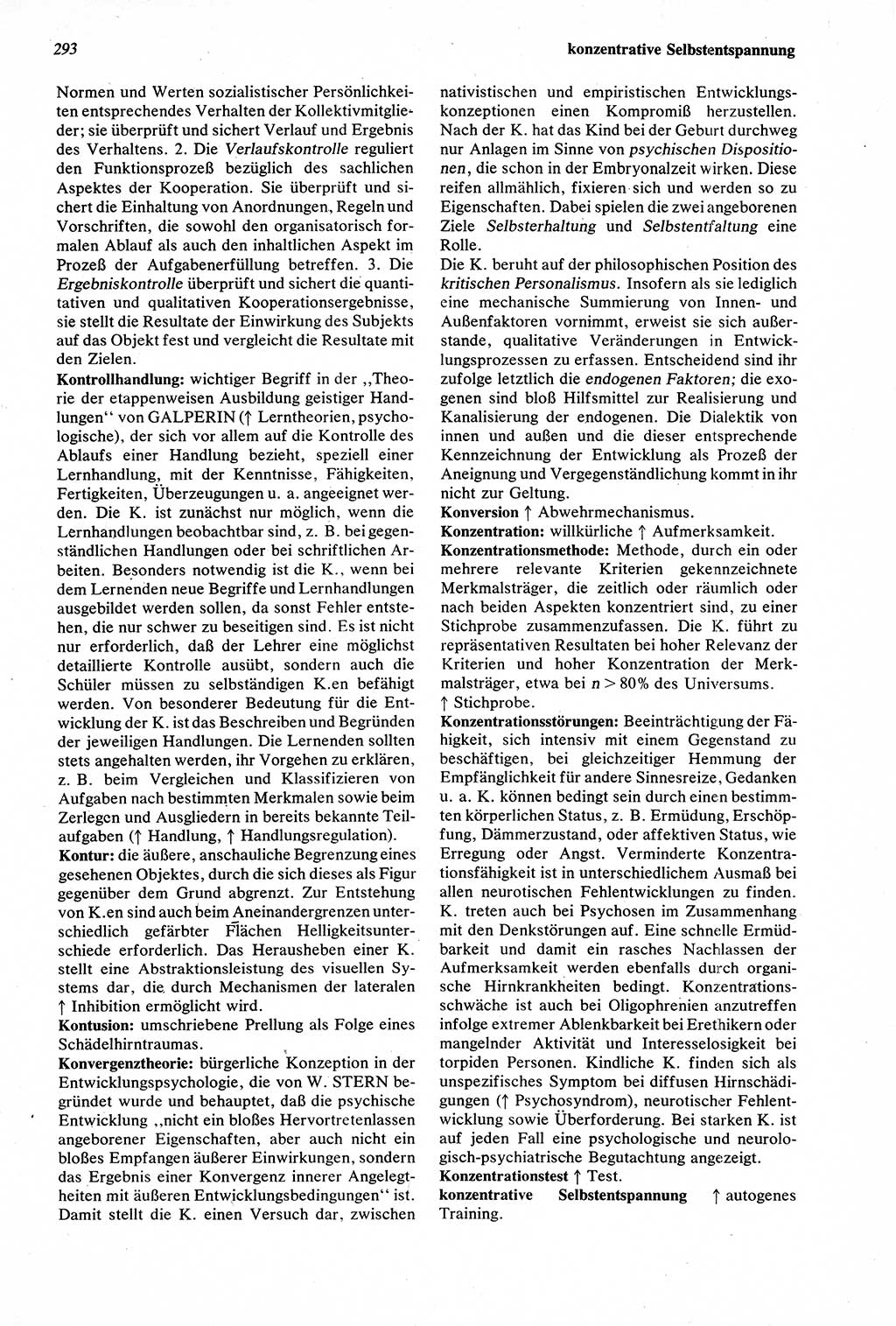 Wörterbuch der Psychologie [Deutsche Demokratische Republik (DDR)] 1976, Seite 293 (Wb. Psych. DDR 1976, S. 293)