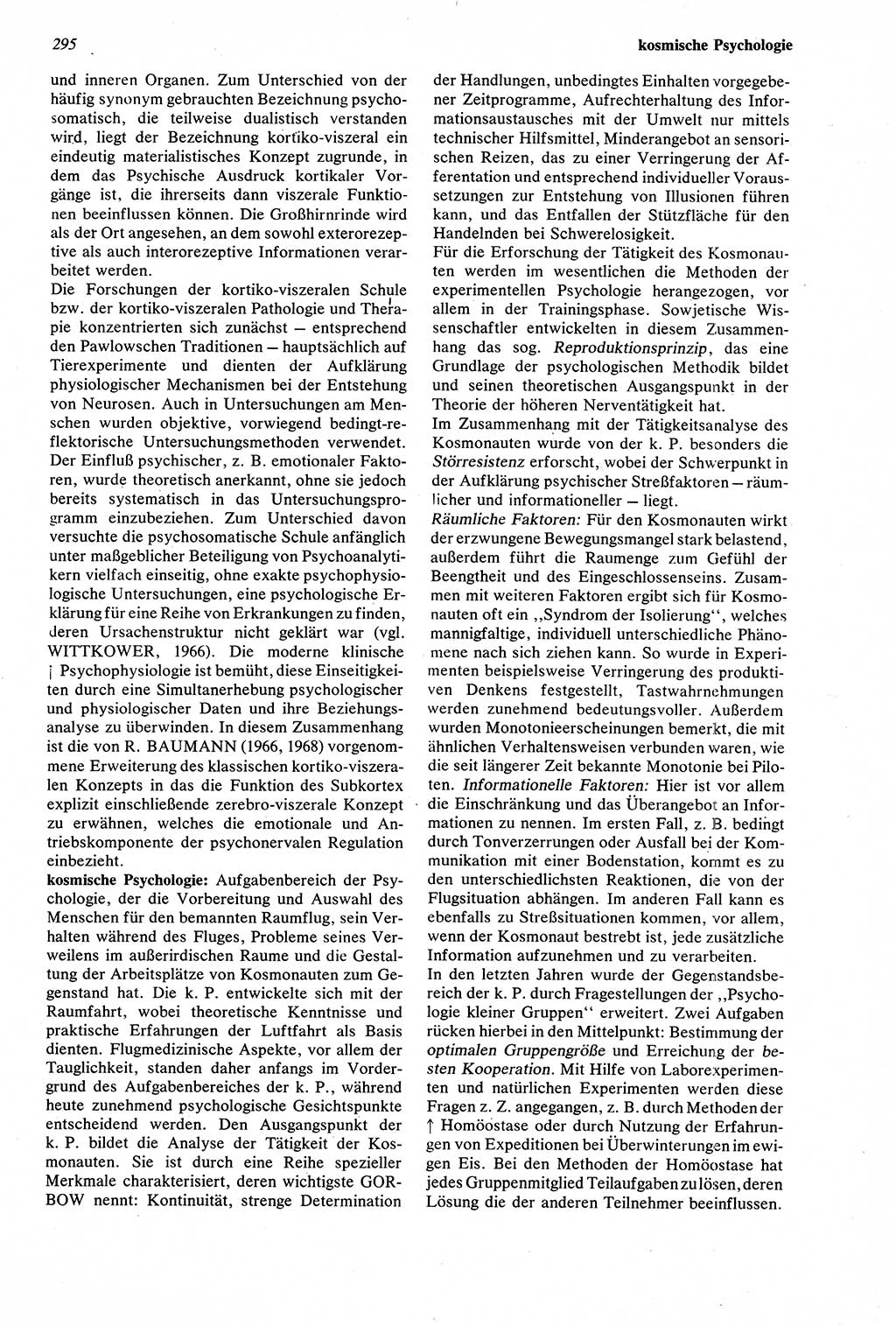 Wörterbuch der Psychologie [Deutsche Demokratische Republik (DDR)] 1976, Seite 295 (Wb. Psych. DDR 1976, S. 295)