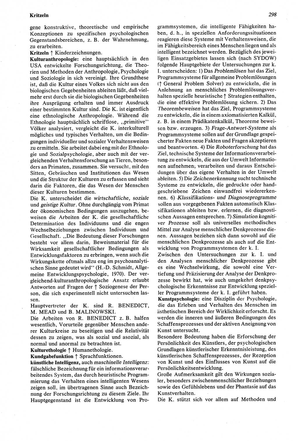 Wörterbuch der Psychologie [Deutsche Demokratische Republik (DDR)] 1976, Seite 298 (Wb. Psych. DDR 1976, S. 298)