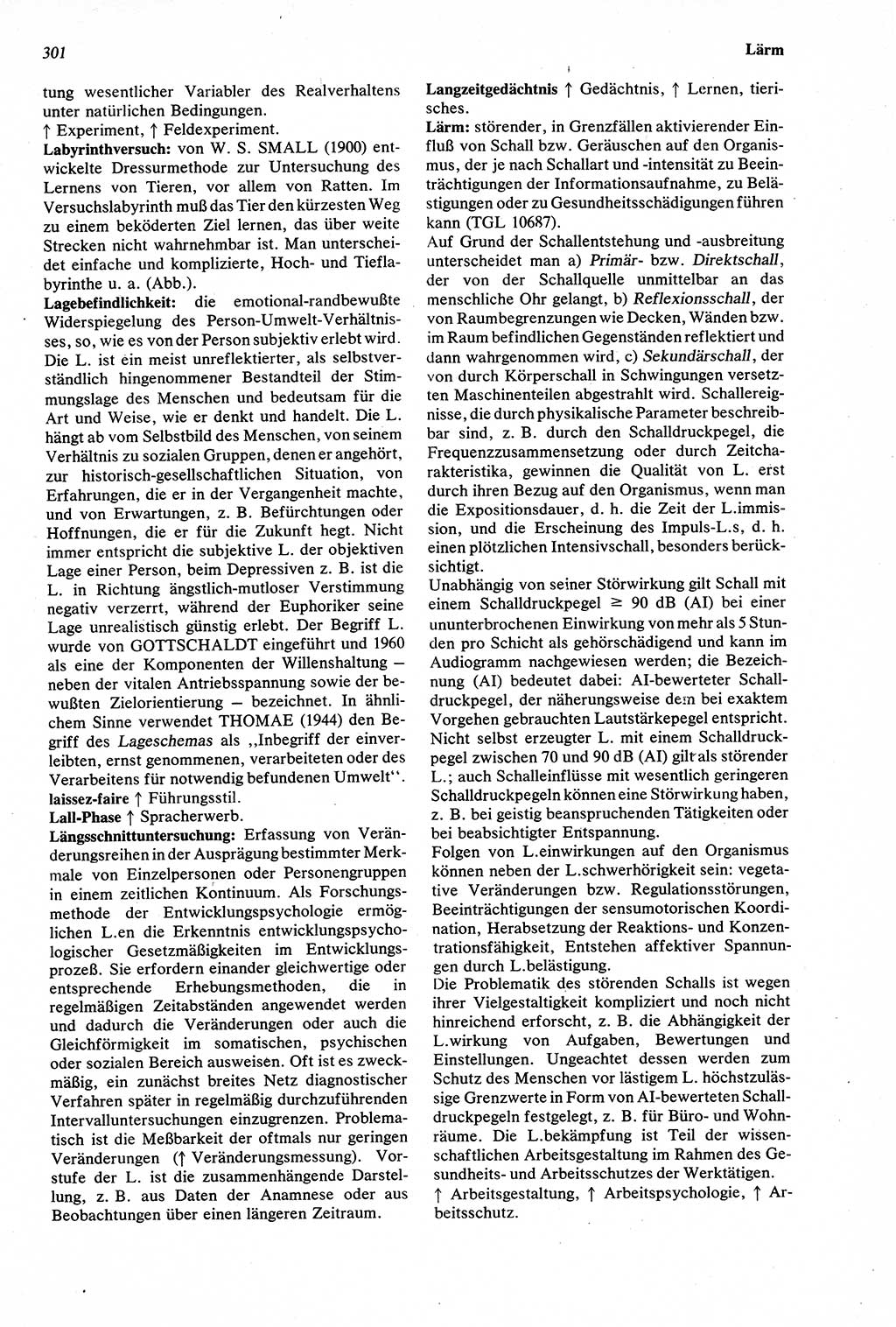 Wörterbuch der Psychologie [Deutsche Demokratische Republik (DDR)] 1976, Seite 301 (Wb. Psych. DDR 1976, S. 301)