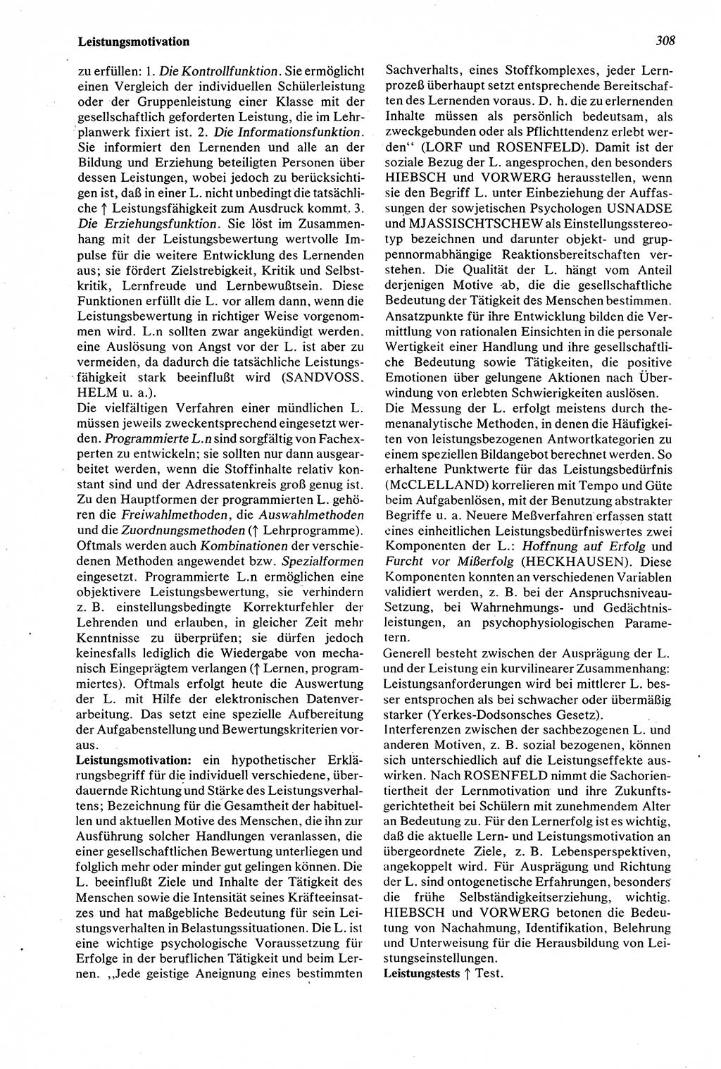 Wörterbuch der Psychologie [Deutsche Demokratische Republik (DDR)] 1976, Seite 308 (Wb. Psych. DDR 1976, S. 308)