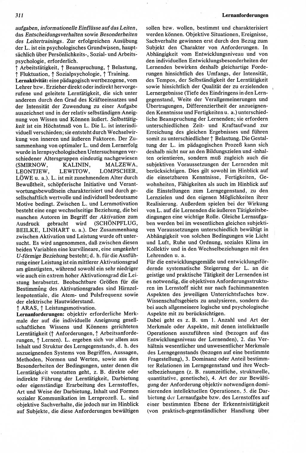 Wörterbuch der Psychologie [Deutsche Demokratische Republik (DDR)] 1976, Seite 311 (Wb. Psych. DDR 1976, S. 311)