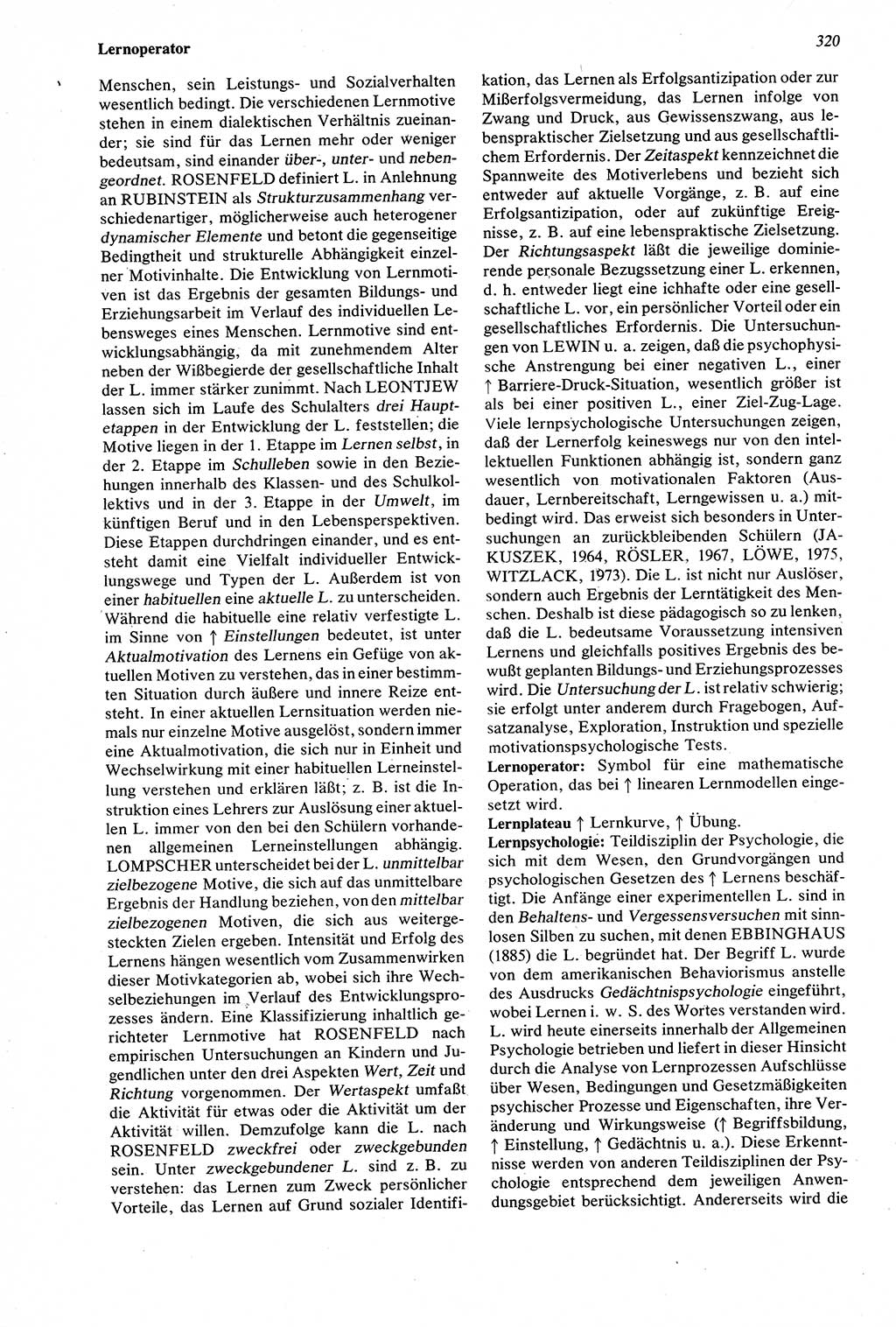 Wörterbuch der Psychologie [Deutsche Demokratische Republik (DDR)] 1976, Seite 320 (Wb. Psych. DDR 1976, S. 320)