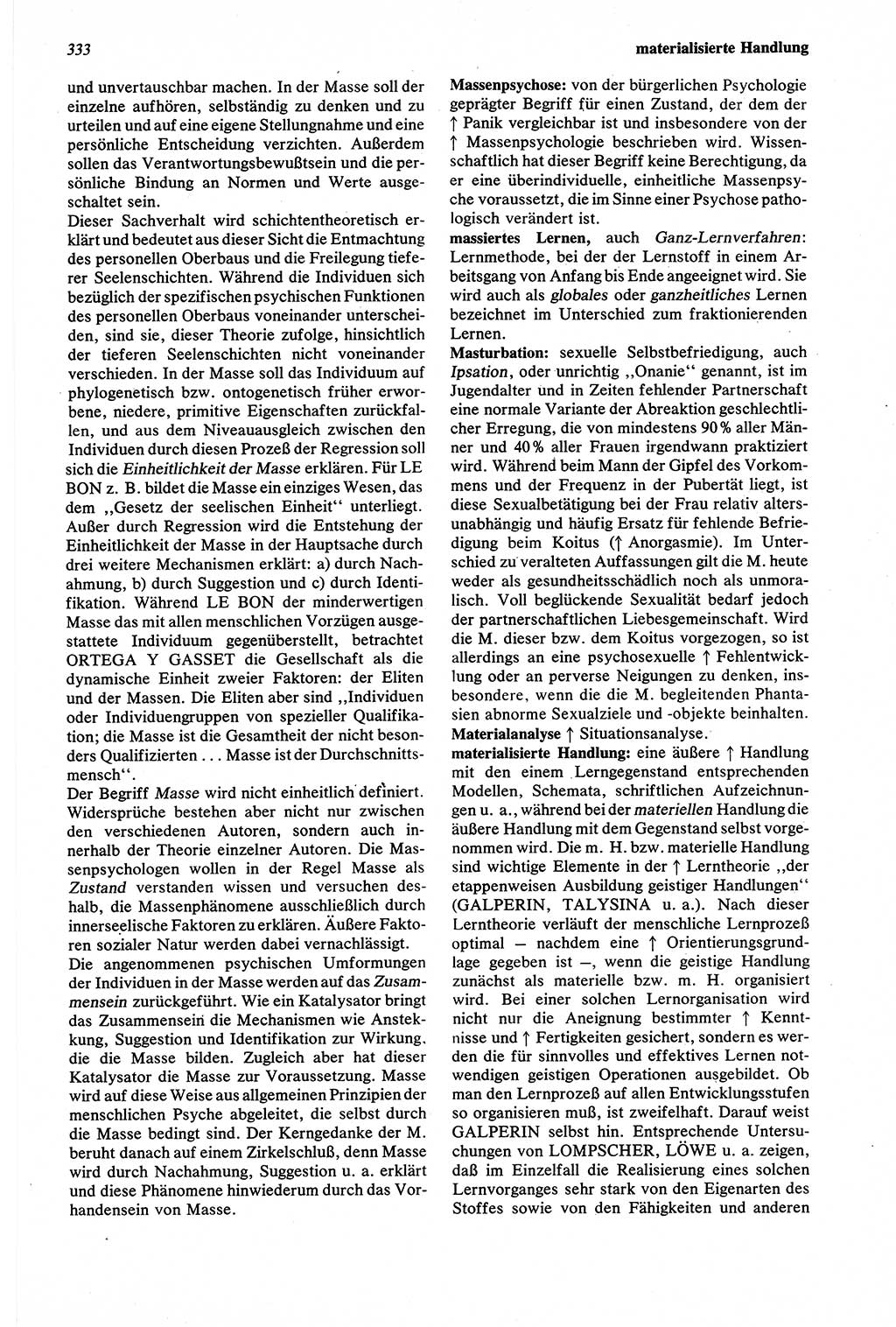 Wörterbuch der Psychologie [Deutsche Demokratische Republik (DDR)] 1976, Seite 333 (Wb. Psych. DDR 1976, S. 333)