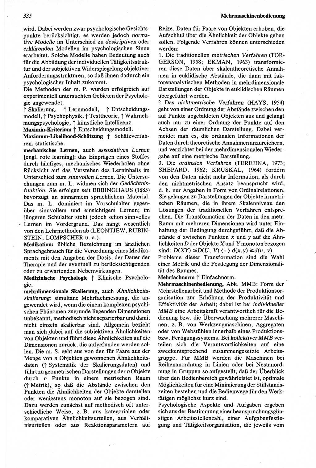 Wörterbuch der Psychologie [Deutsche Demokratische Republik (DDR)] 1976, Seite 335 (Wb. Psych. DDR 1976, S. 335)