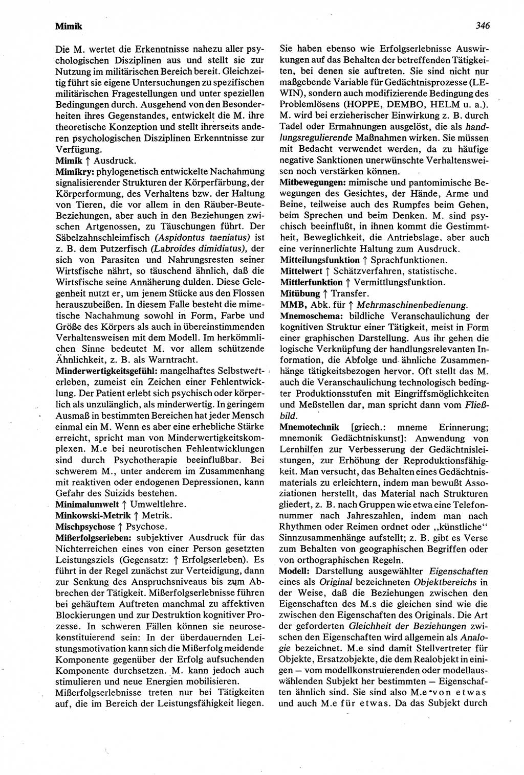 Wörterbuch der Psychologie [Deutsche Demokratische Republik (DDR)] 1976, Seite 346 (Wb. Psych. DDR 1976, S. 346)