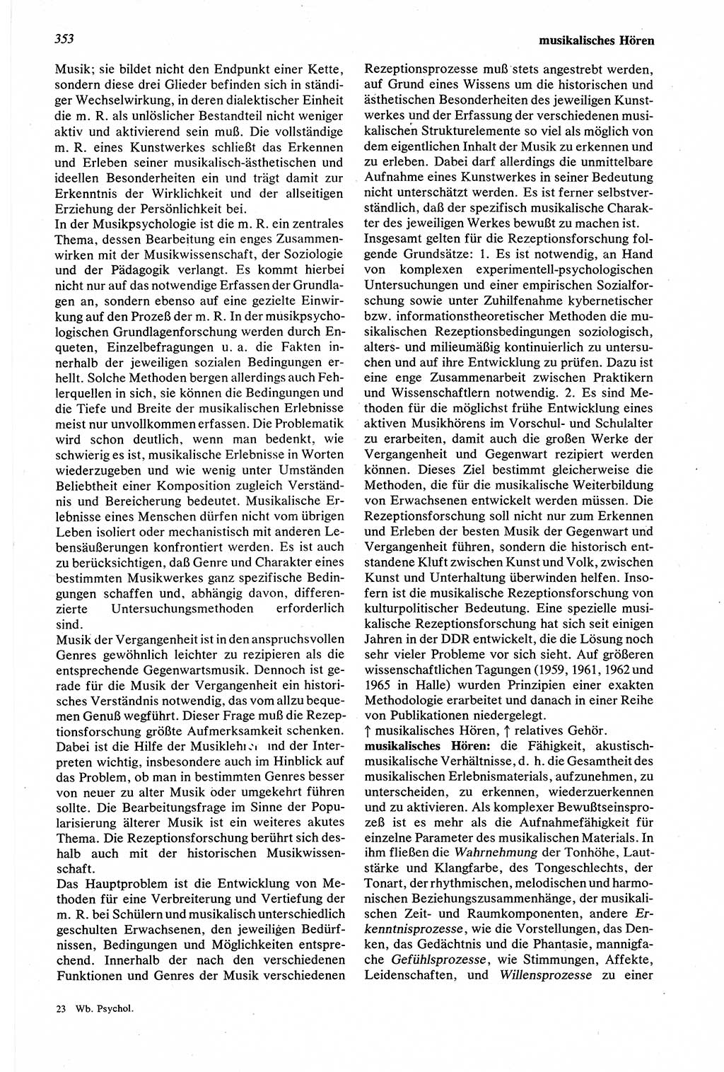 Wörterbuch der Psychologie [Deutsche Demokratische Republik (DDR)] 1976, Seite 353 (Wb. Psych. DDR 1976, S. 353)