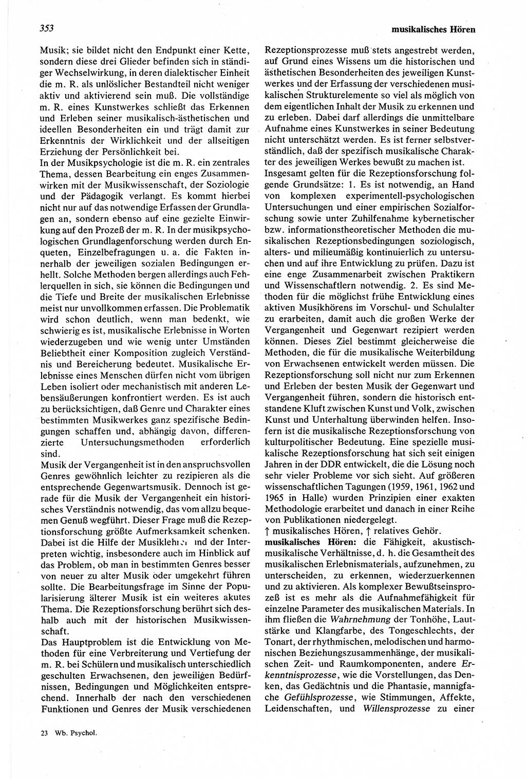 Wörterbuch der Psychologie [Deutsche Demokratische Republik (DDR)] 1976, Seite 353 (Wb. Psych. DDR 1976, S. 353)