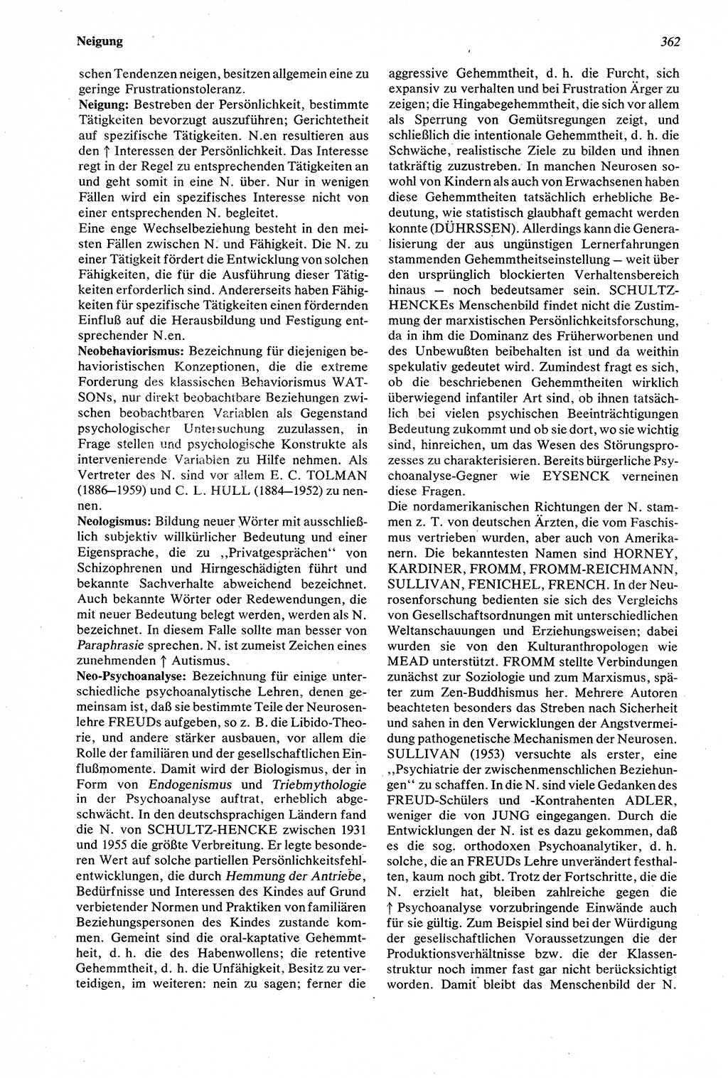 Wörterbuch der Psychologie [Deutsche Demokratische Republik (DDR)] 1976, Seite 362 (Wb. Psych. DDR 1976, S. 362)