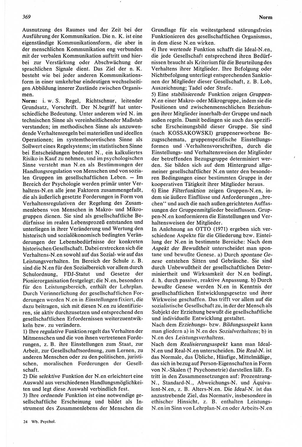 Wörterbuch der Psychologie [Deutsche Demokratische Republik (DDR)] 1976, Seite 369 (Wb. Psych. DDR 1976, S. 369)
