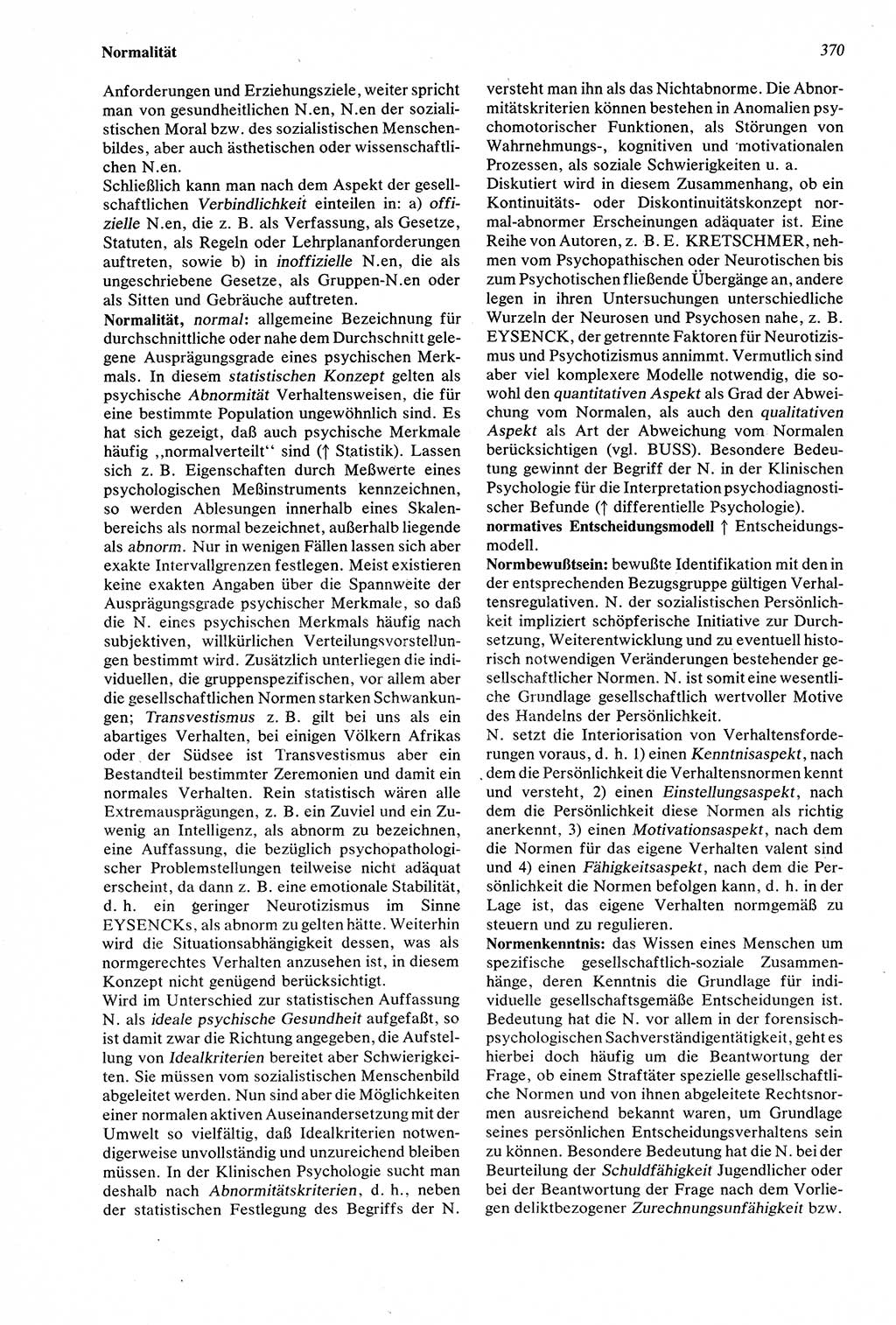 Wörterbuch der Psychologie [Deutsche Demokratische Republik (DDR)] 1976, Seite 370 (Wb. Psych. DDR 1976, S. 370)