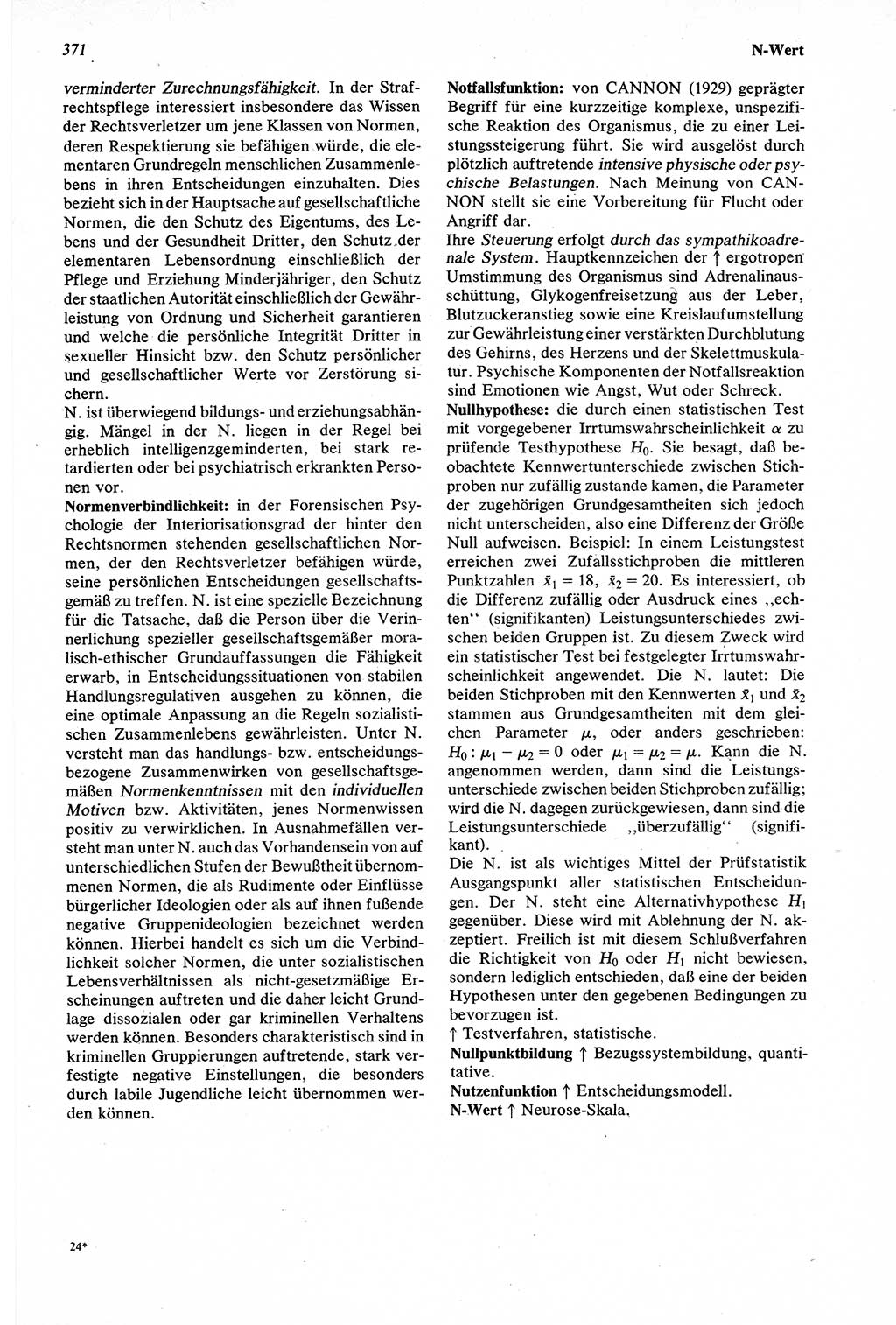 Wörterbuch der Psychologie [Deutsche Demokratische Republik (DDR)] 1976, Seite 371 (Wb. Psych. DDR 1976, S. 371)