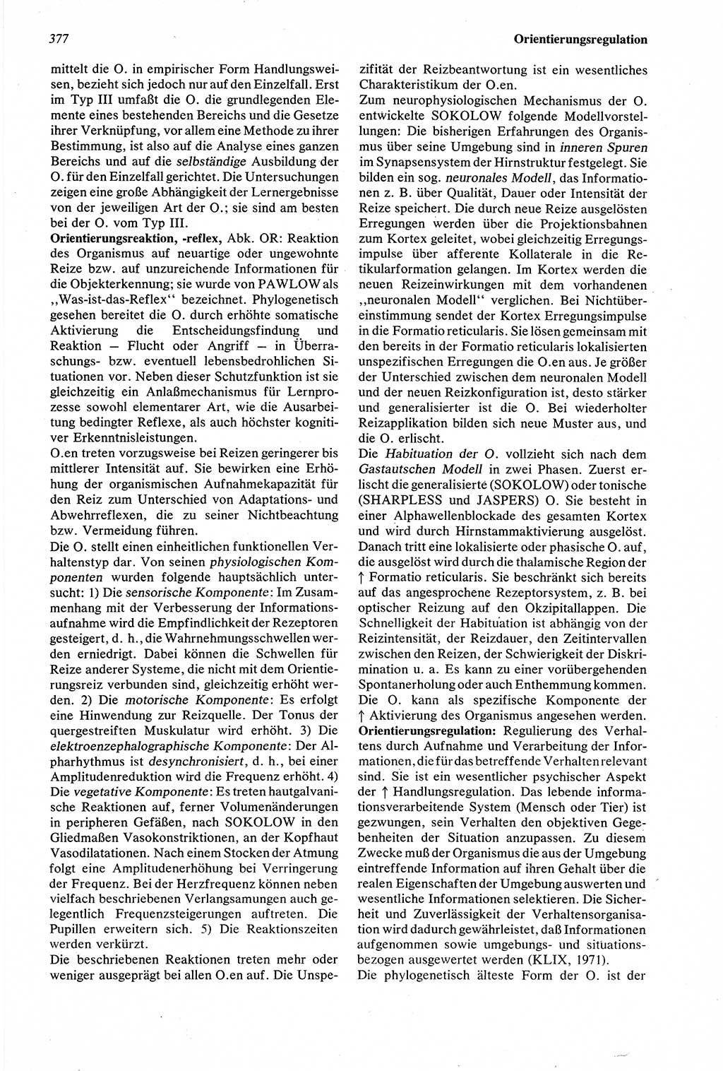 Wörterbuch der Psychologie [Deutsche Demokratische Republik (DDR)] 1976, Seite 377 (Wb. Psych. DDR 1976, S. 377)