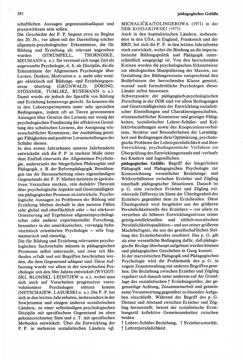 Wörterbuch der Psychologie [Deutsche Demokratische Republik (DDR)] 1976, Seite 381 (Wb. Psych. DDR 1976, S. 381)