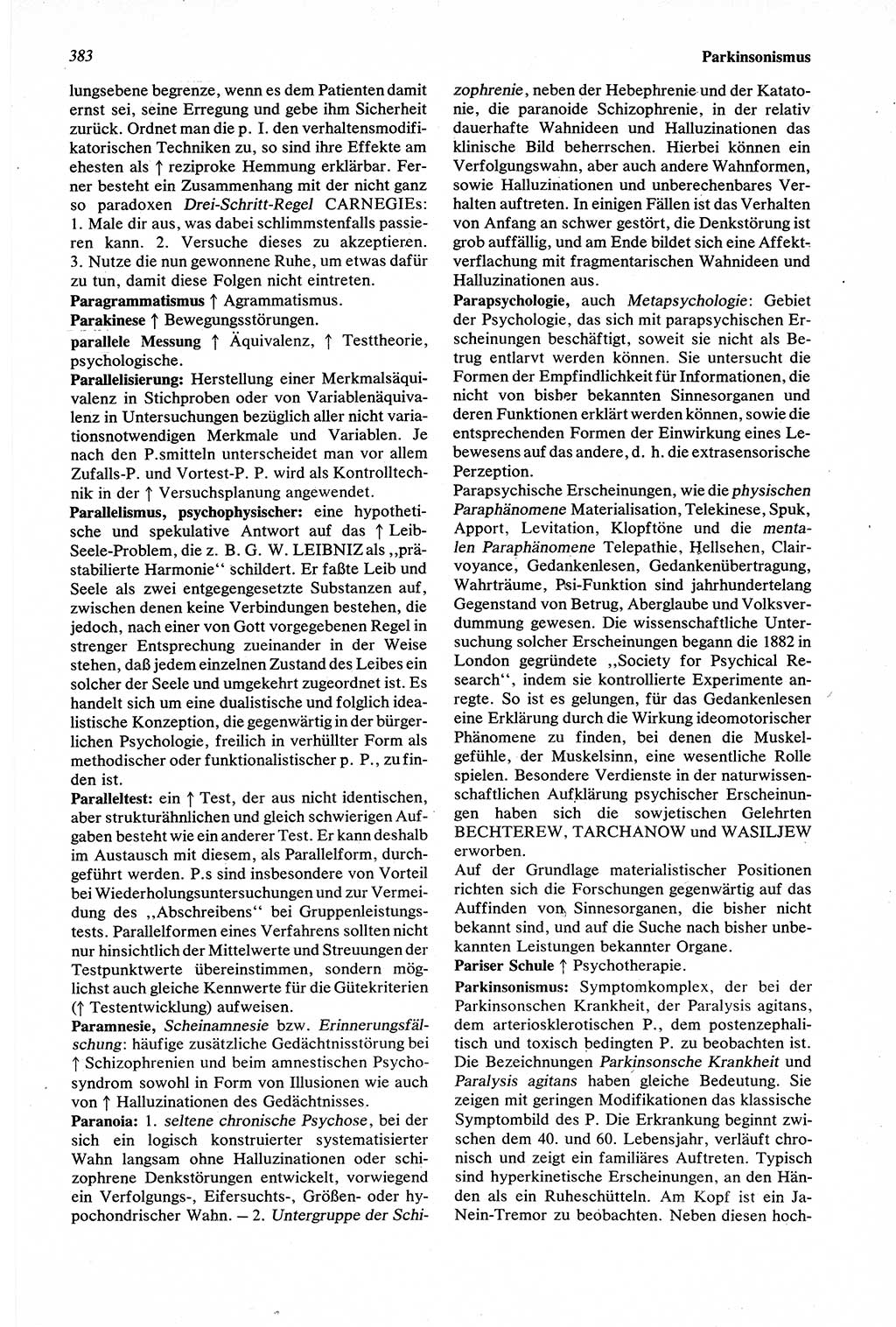 Wörterbuch der Psychologie [Deutsche Demokratische Republik (DDR)] 1976, Seite 383 (Wb. Psych. DDR 1976, S. 383)