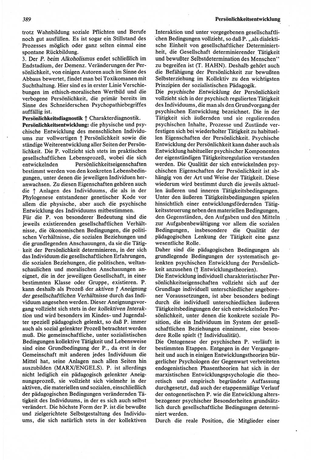 Wörterbuch der Psychologie [Deutsche Demokratische Republik (DDR)] 1976, Seite 389 (Wb. Psych. DDR 1976, S. 389)