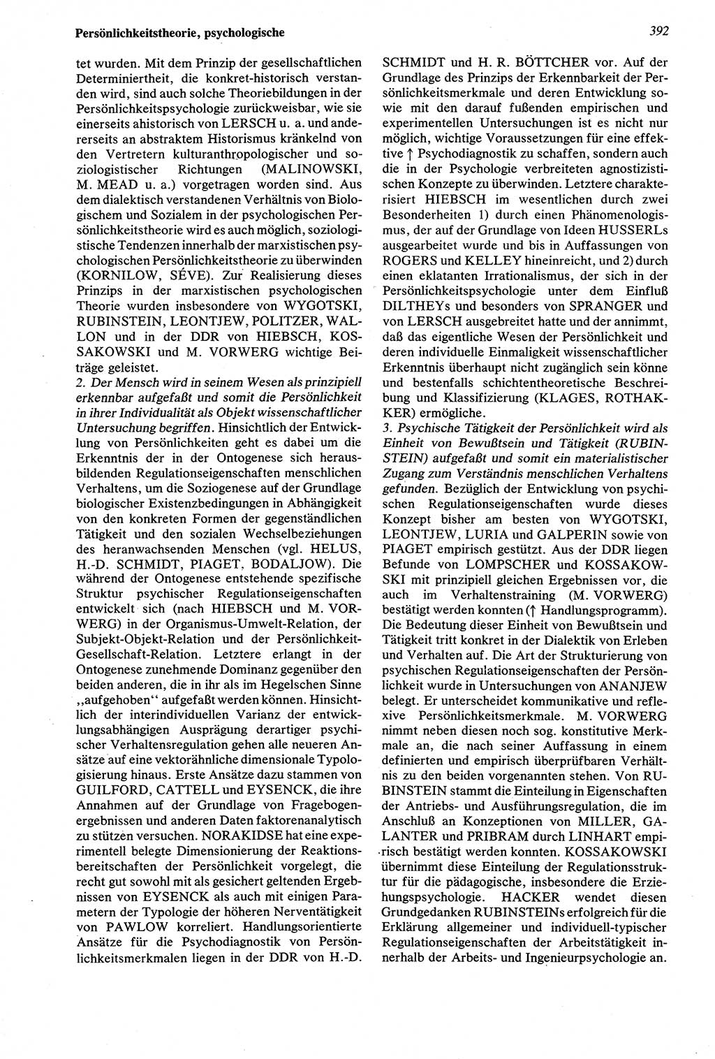 Wörterbuch der Psychologie [Deutsche Demokratische Republik (DDR)] 1976, Seite 392 (Wb. Psych. DDR 1976, S. 392)