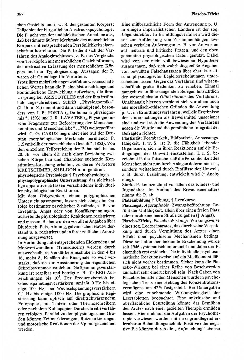 Wörterbuch der Psychologie [Deutsche Demokratische Republik (DDR)] 1976, Seite 397 (Wb. Psych. DDR 1976, S. 397)