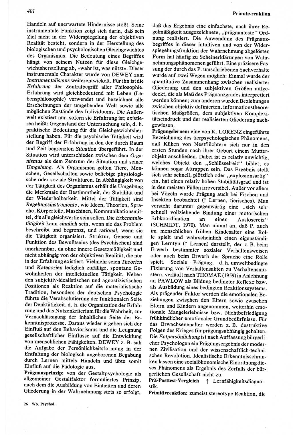 Wörterbuch der Psychologie [Deutsche Demokratische Republik (DDR)] 1976, Seite 401 (Wb. Psych. DDR 1976, S. 401)