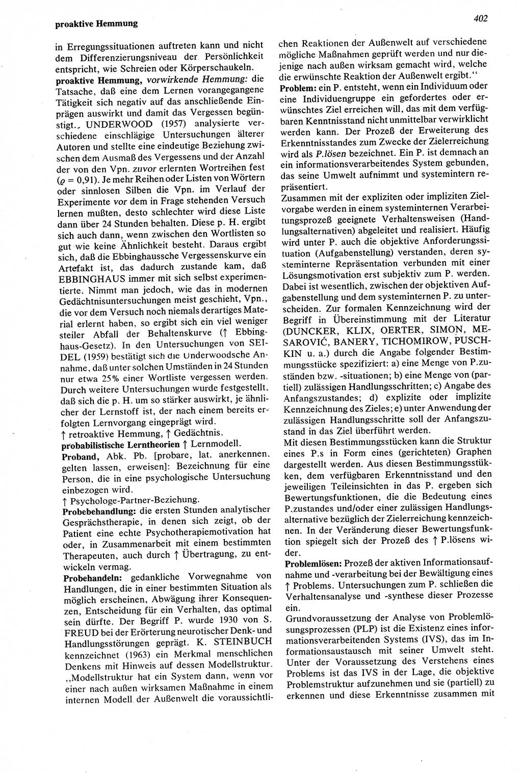 Wörterbuch der Psychologie [Deutsche Demokratische Republik (DDR)] 1976, Seite 402 (Wb. Psych. DDR 1976, S. 402)