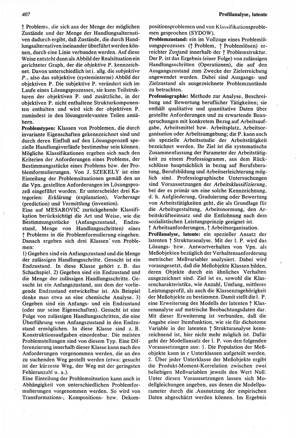Wörterbuch der Psychologie [Deutsche Demokratische Republik (DDR)] 1976, Seite 407 (Wb. Psych. DDR 1976, S. 407)