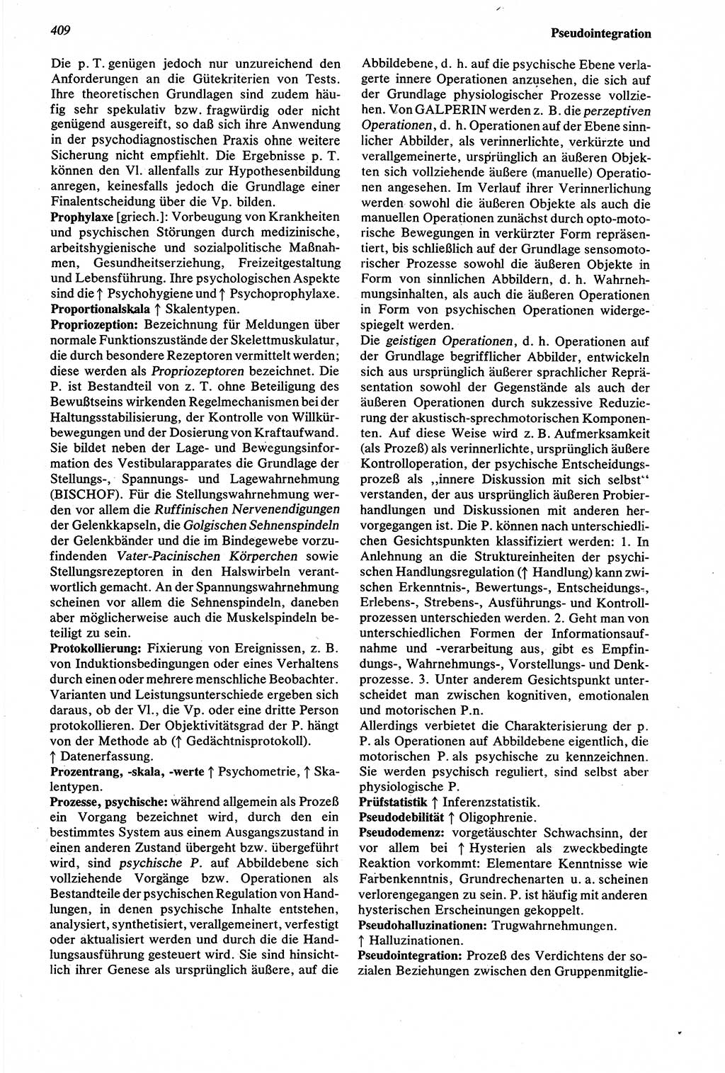Wörterbuch der Psychologie [Deutsche Demokratische Republik (DDR)] 1976, Seite 409 (Wb. Psych. DDR 1976, S. 409)