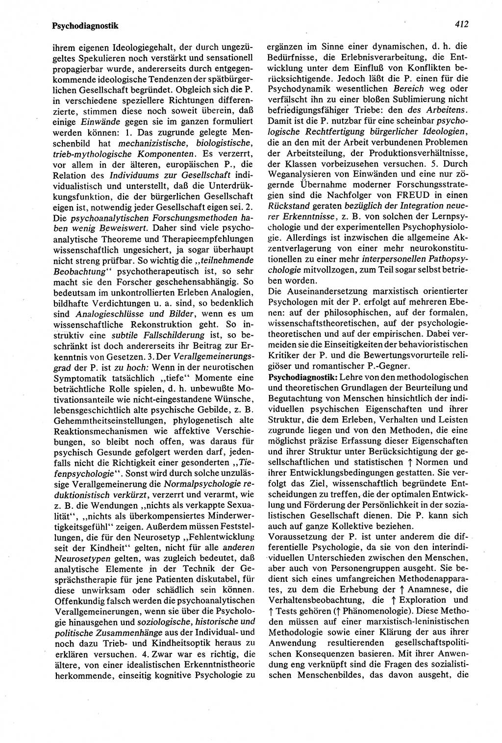 Wörterbuch der Psychologie [Deutsche Demokratische Republik (DDR)] 1976, Seite 412 (Wb. Psych. DDR 1976, S. 412)
