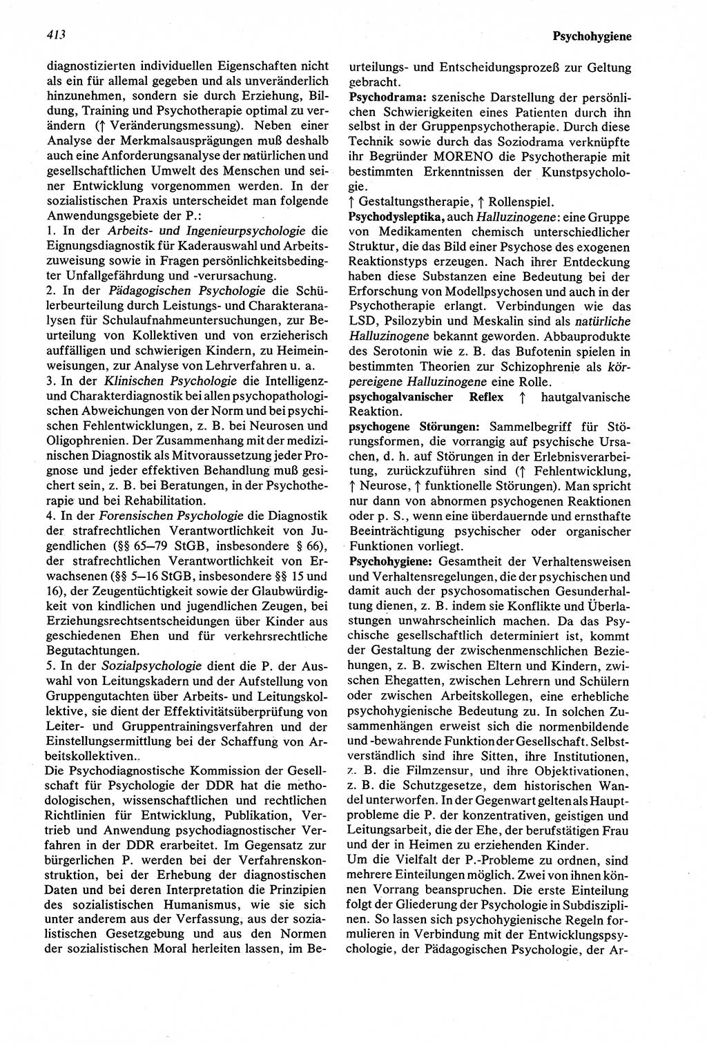 Wörterbuch der Psychologie [Deutsche Demokratische Republik (DDR)] 1976, Seite 413 (Wb. Psych. DDR 1976, S. 413)