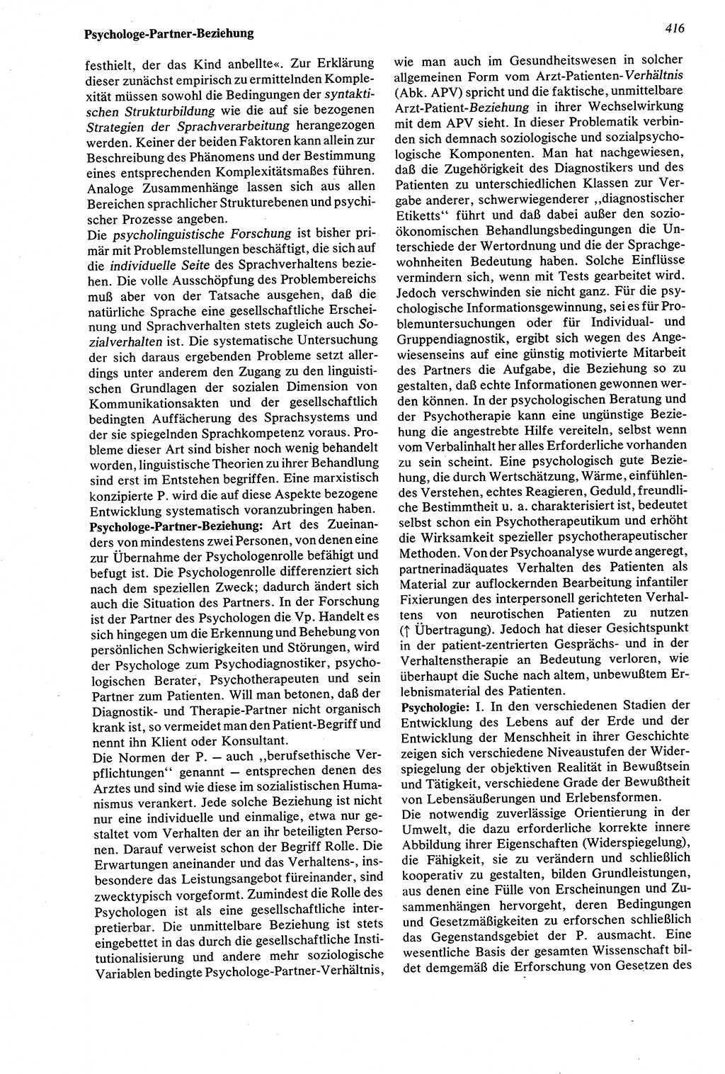Wörterbuch der Psychologie [Deutsche Demokratische Republik (DDR)] 1976, Seite 416 (Wb. Psych. DDR 1976, S. 416)