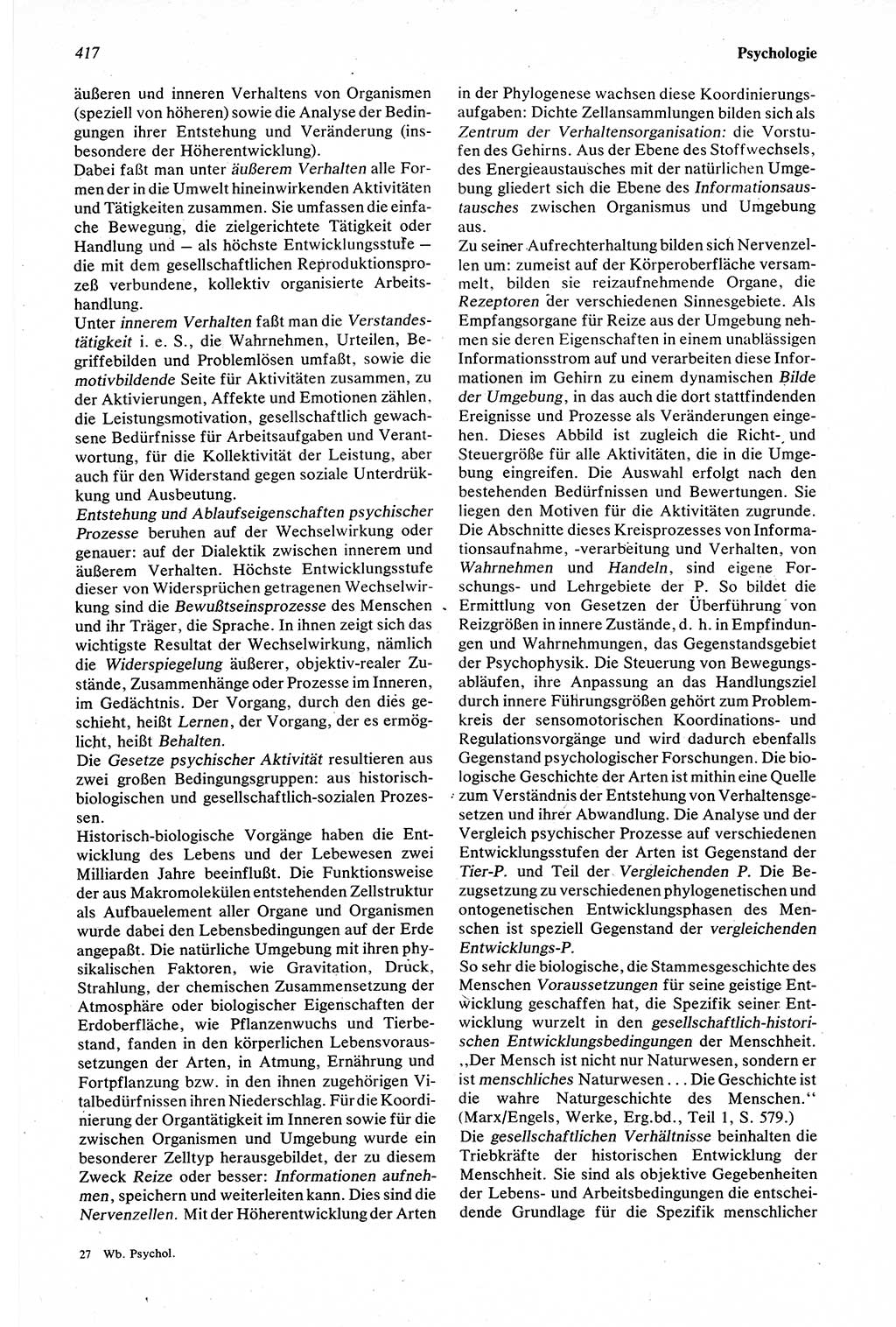 Wörterbuch der Psychologie [Deutsche Demokratische Republik (DDR)] 1976, Seite 417 (Wb. Psych. DDR 1976, S. 417)