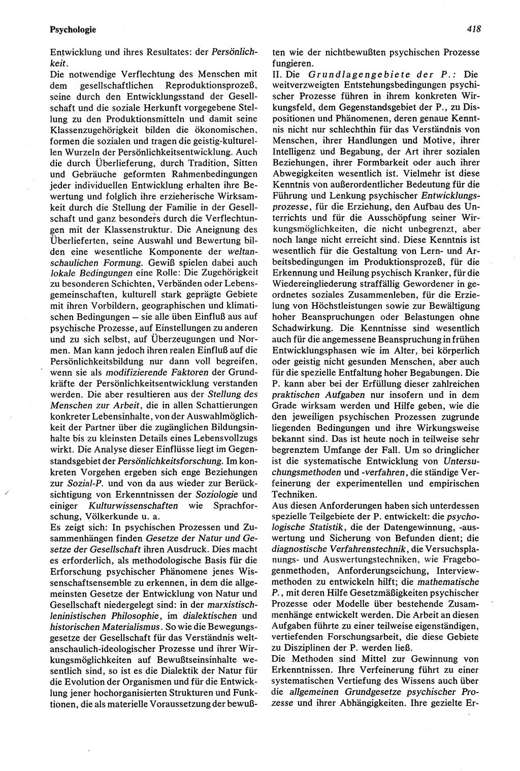 Wörterbuch der Psychologie [Deutsche Demokratische Republik (DDR)] 1976, Seite 418 (Wb. Psych. DDR 1976, S. 418)