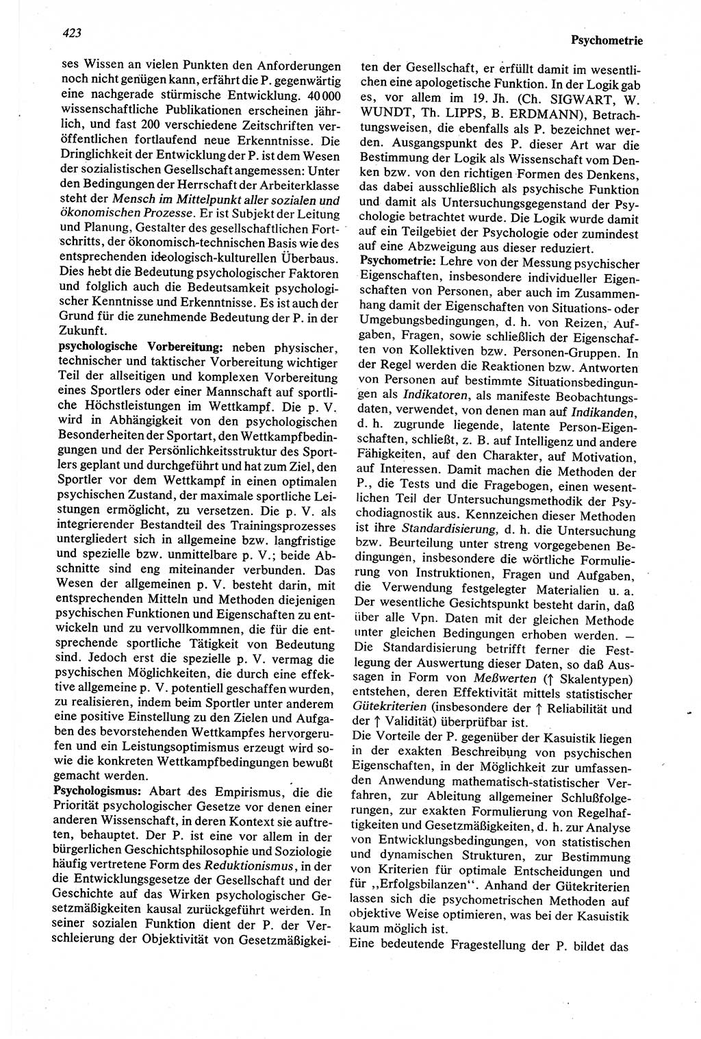 Wörterbuch der Psychologie [Deutsche Demokratische Republik (DDR)] 1976, Seite 423 (Wb. Psych. DDR 1976, S. 423)