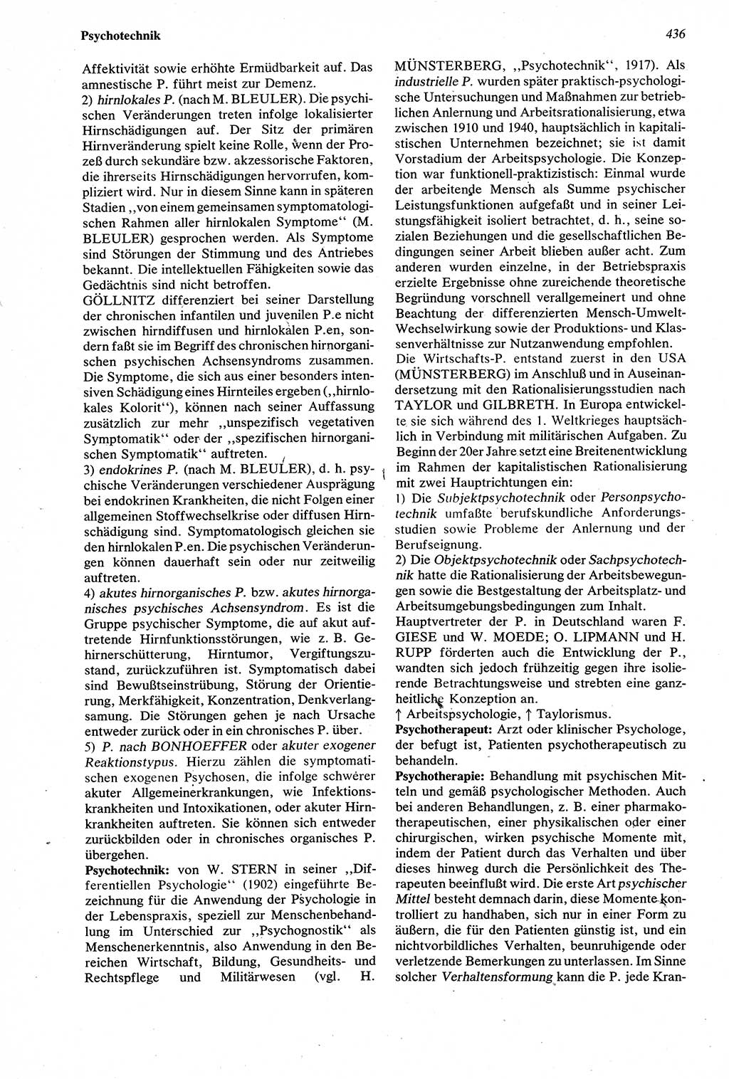 Wörterbuch der Psychologie [Deutsche Demokratische Republik (DDR)] 1976, Seite 436 (Wb. Psych. DDR 1976, S. 436)