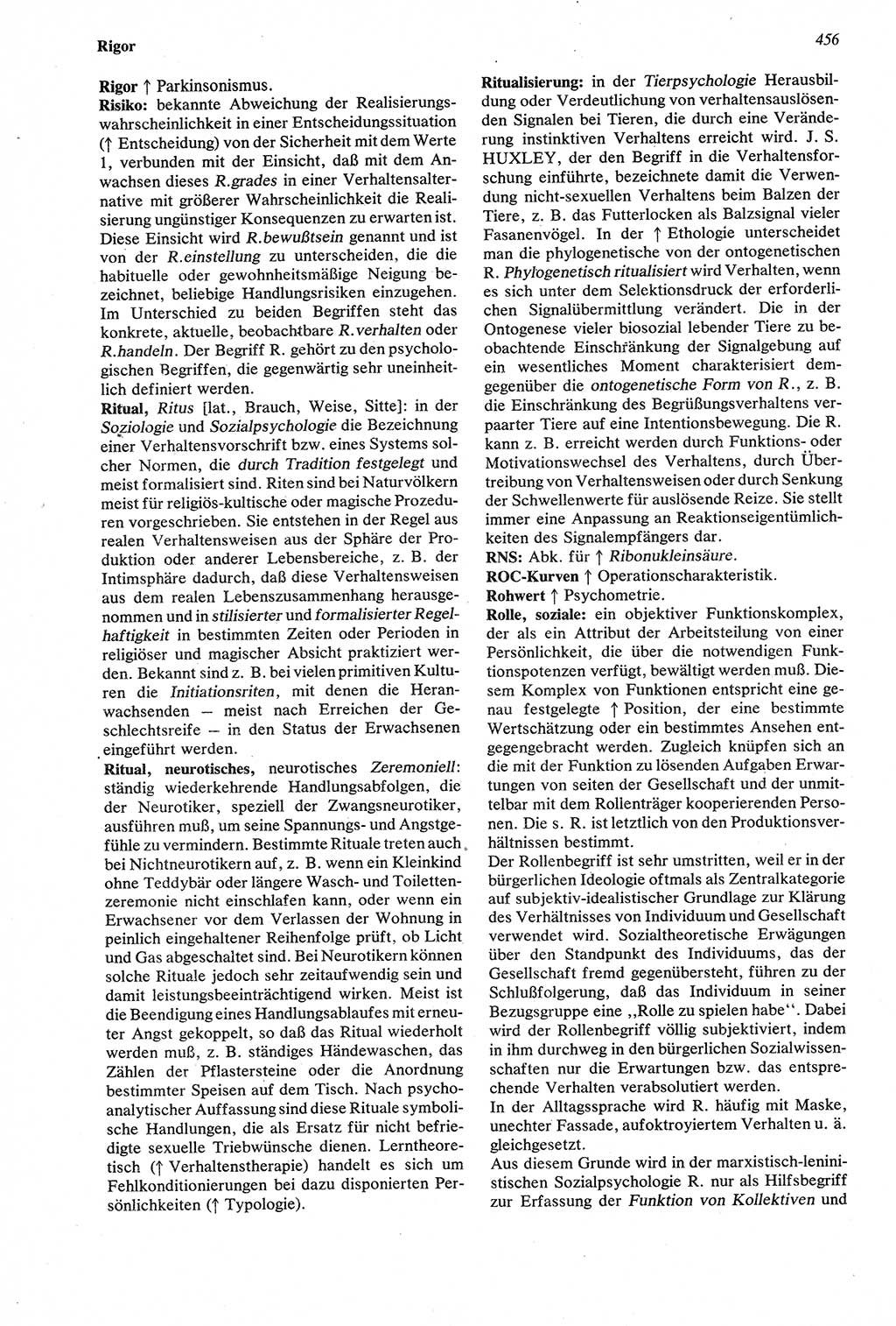 Wörterbuch der Psychologie [Deutsche Demokratische Republik (DDR)] 1976, Seite 456 (Wb. Psych. DDR 1976, S. 456)