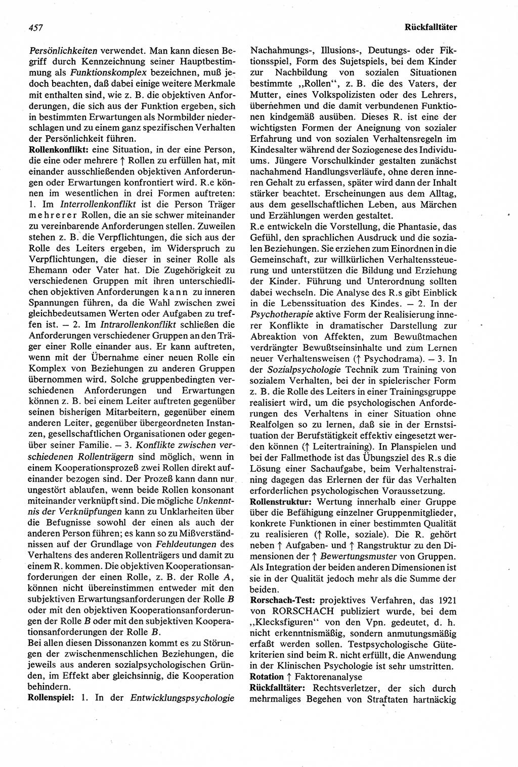 Wörterbuch der Psychologie [Deutsche Demokratische Republik (DDR)] 1976, Seite 457 (Wb. Psych. DDR 1976, S. 457)