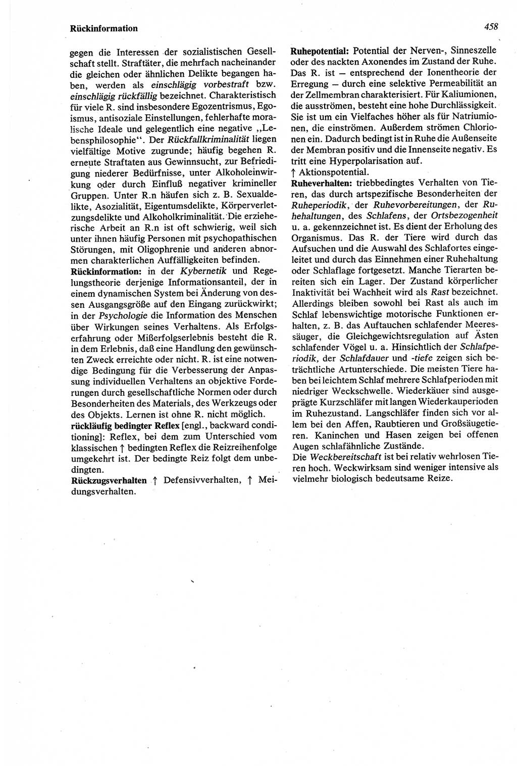 Wörterbuch der Psychologie [Deutsche Demokratische Republik (DDR)] 1976, Seite 458 (Wb. Psych. DDR 1976, S. 458)