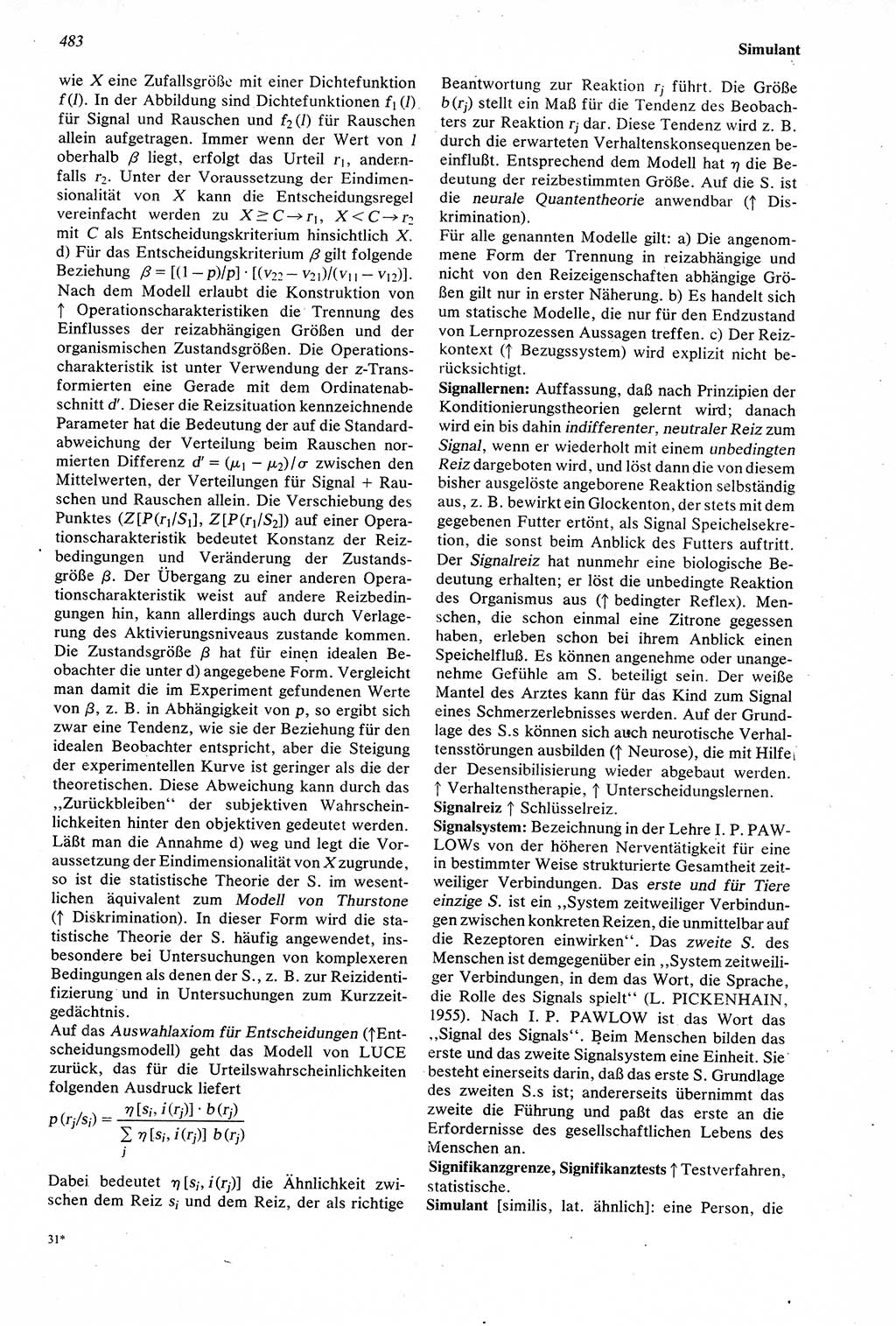 Wörterbuch der Psychologie [Deutsche Demokratische Republik (DDR)] 1976, Seite 483 (Wb. Psych. DDR 1976, S. 483)