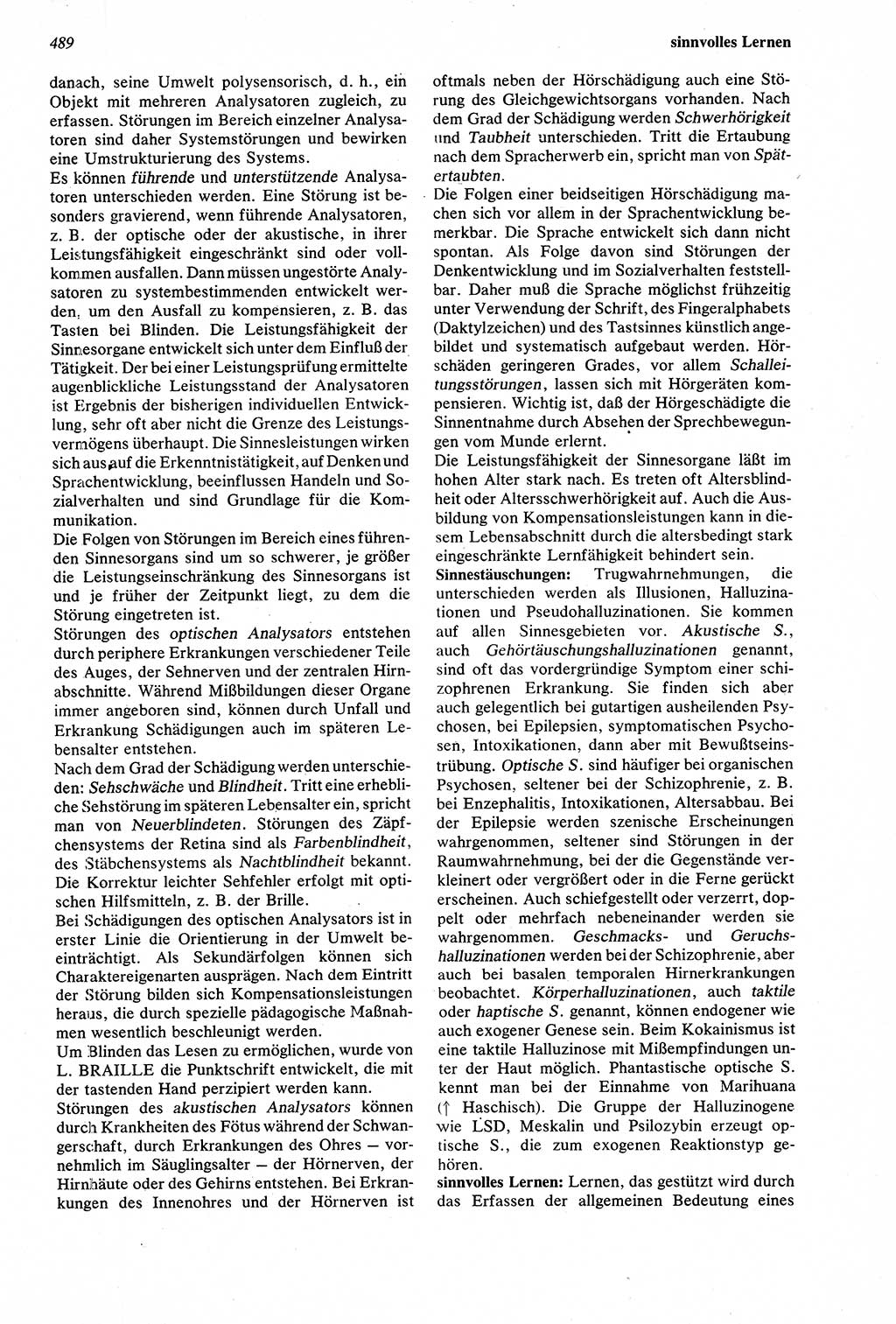 Wörterbuch der Psychologie [Deutsche Demokratische Republik (DDR)] 1976, Seite 489 (Wb. Psych. DDR 1976, S. 489)